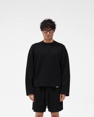 Waffle Long Sleeve T-Shirt - Black