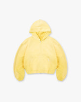 Initial Boxy Zip Through Hoodie - Canary Yellow