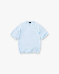 Slub Script T-Shirt - Ice Blue