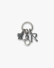 Doberman Initial Key Chain - Silver