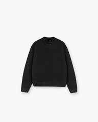 Open Gauge Knit Sweater - Jet Black