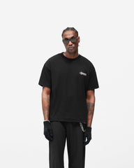 Dual Layer Script T-Shirt - Jet Black