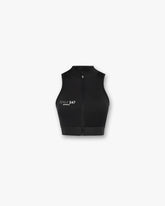 247 Zip Front Performance Crop - Black