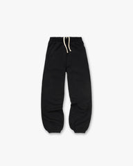 Initial Wide Leg Cuffed Sweatpant - Jet Black