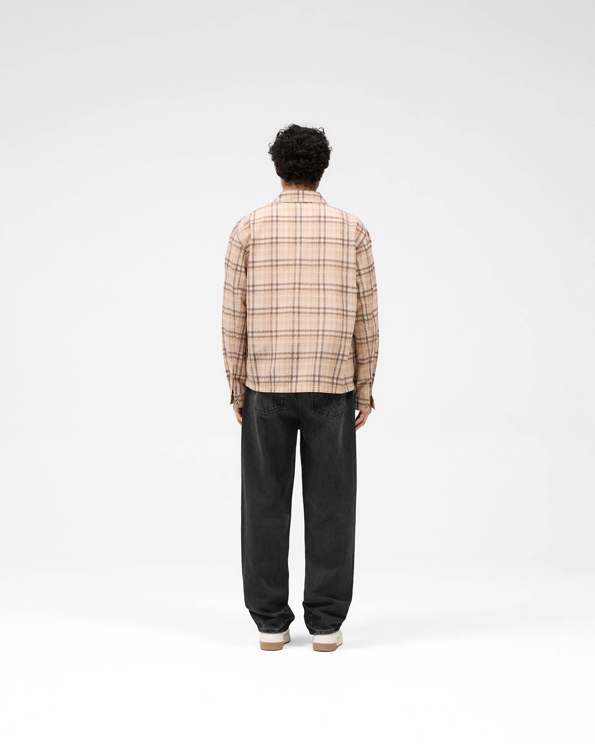 Sheer Flannel Shirt - Brown Check