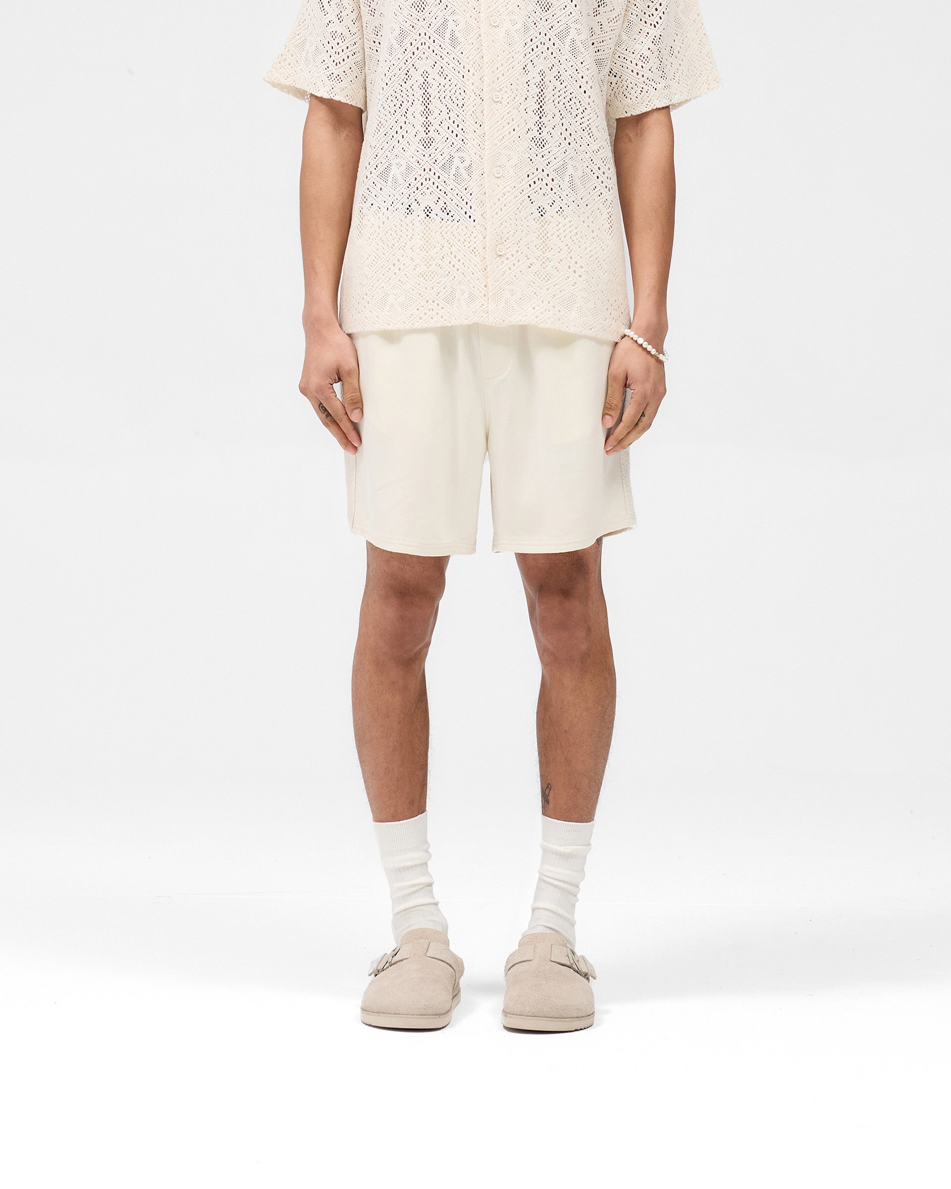 Knitted Panel Short - Antique White