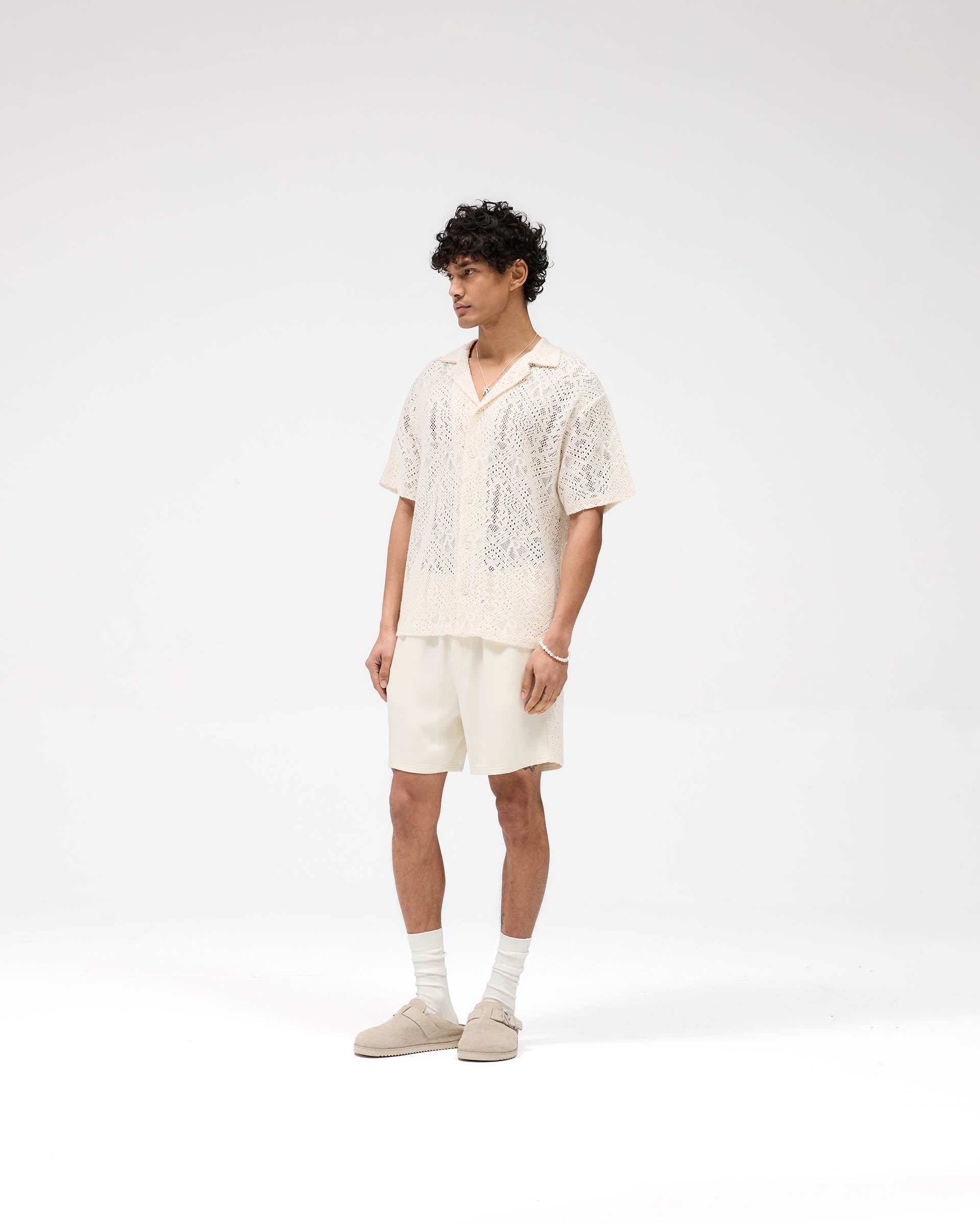 Knitted Panel Short - Antique White