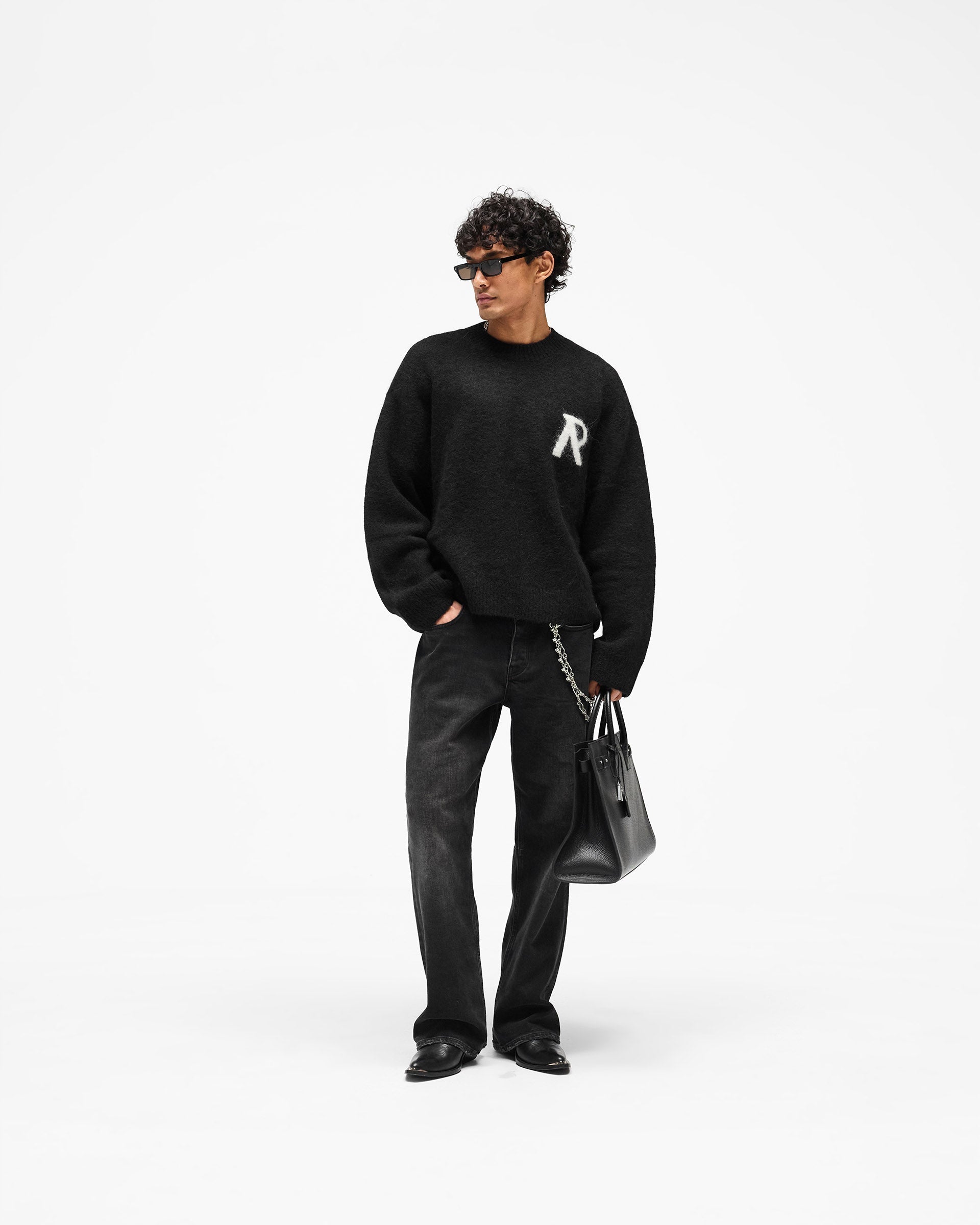 Logo Knit Sweater - Jet Black