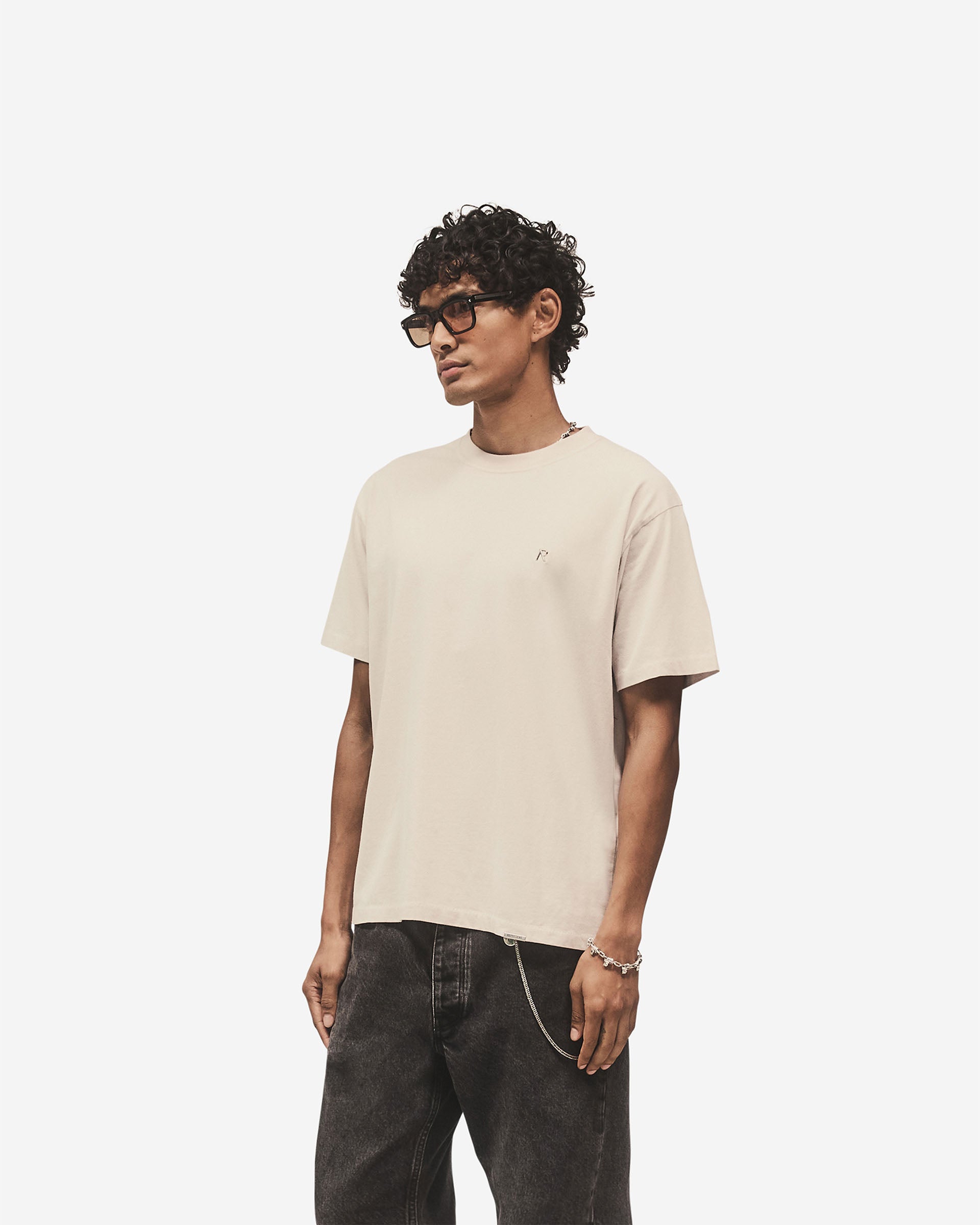 Metal Initial R T-Shirt - Concrete