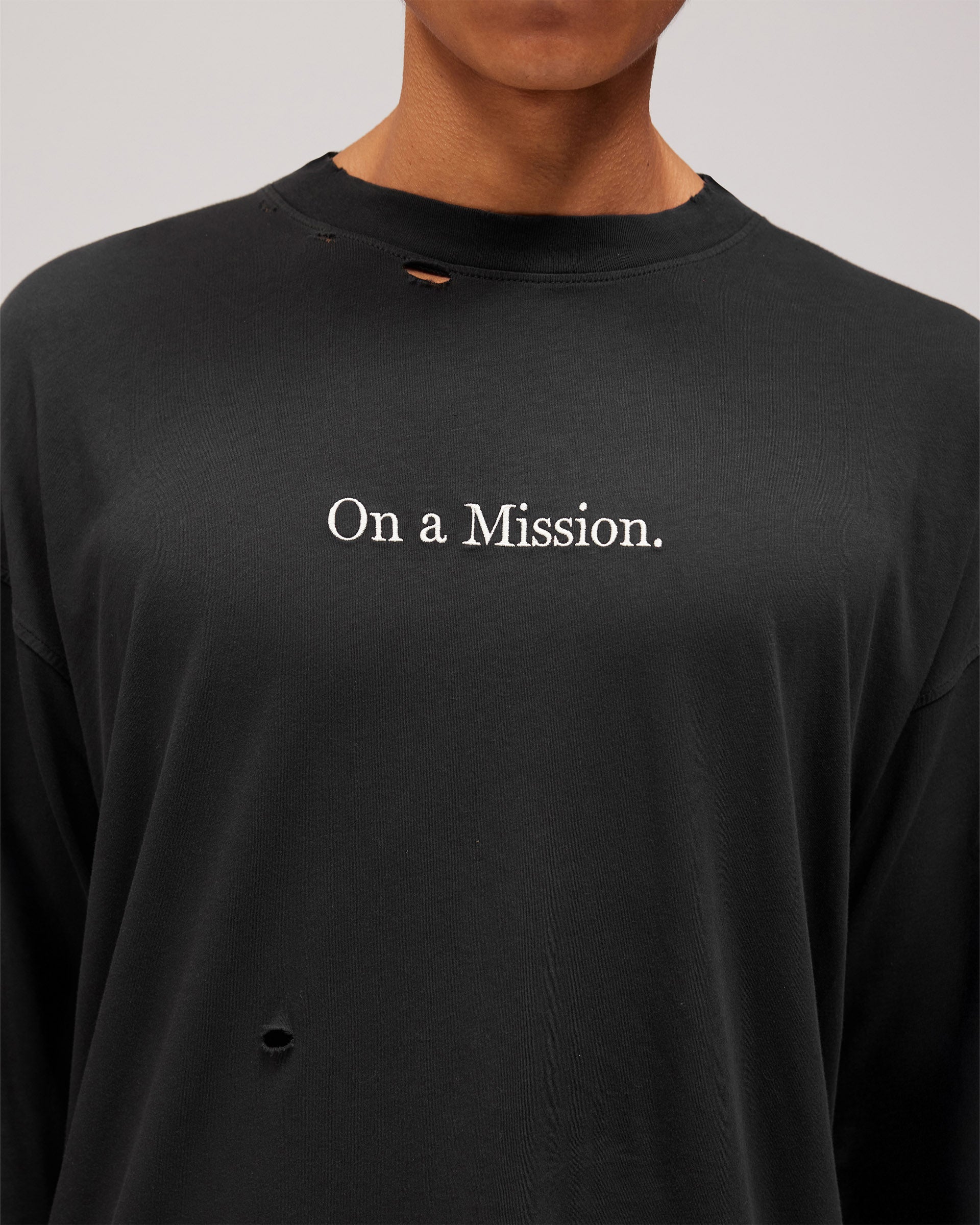 247 On A Mission Long Sleeve T-Shirt - Jet Black
