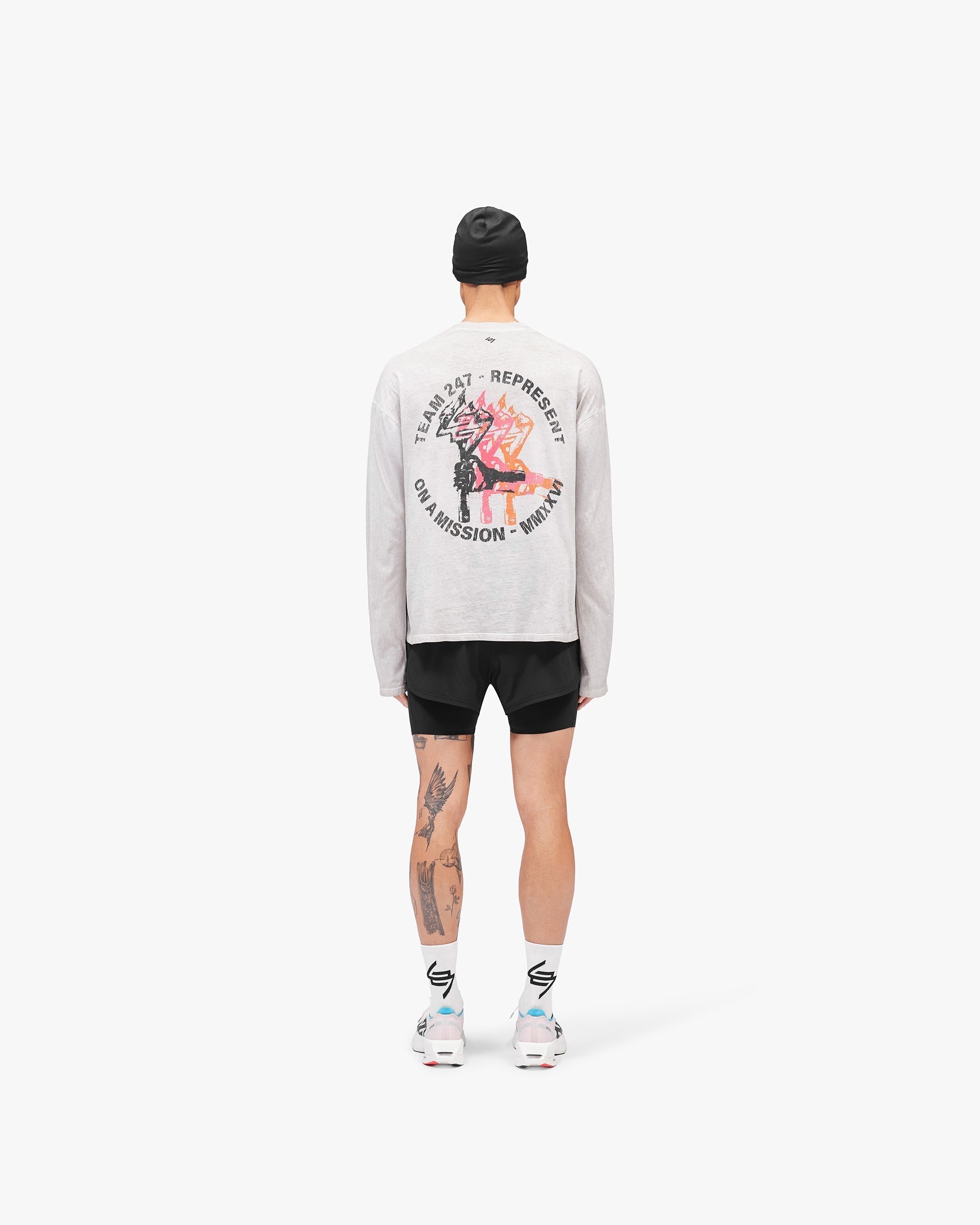 247 Torch Boxy Long Sleeve T-Shirt - Bleach Wash