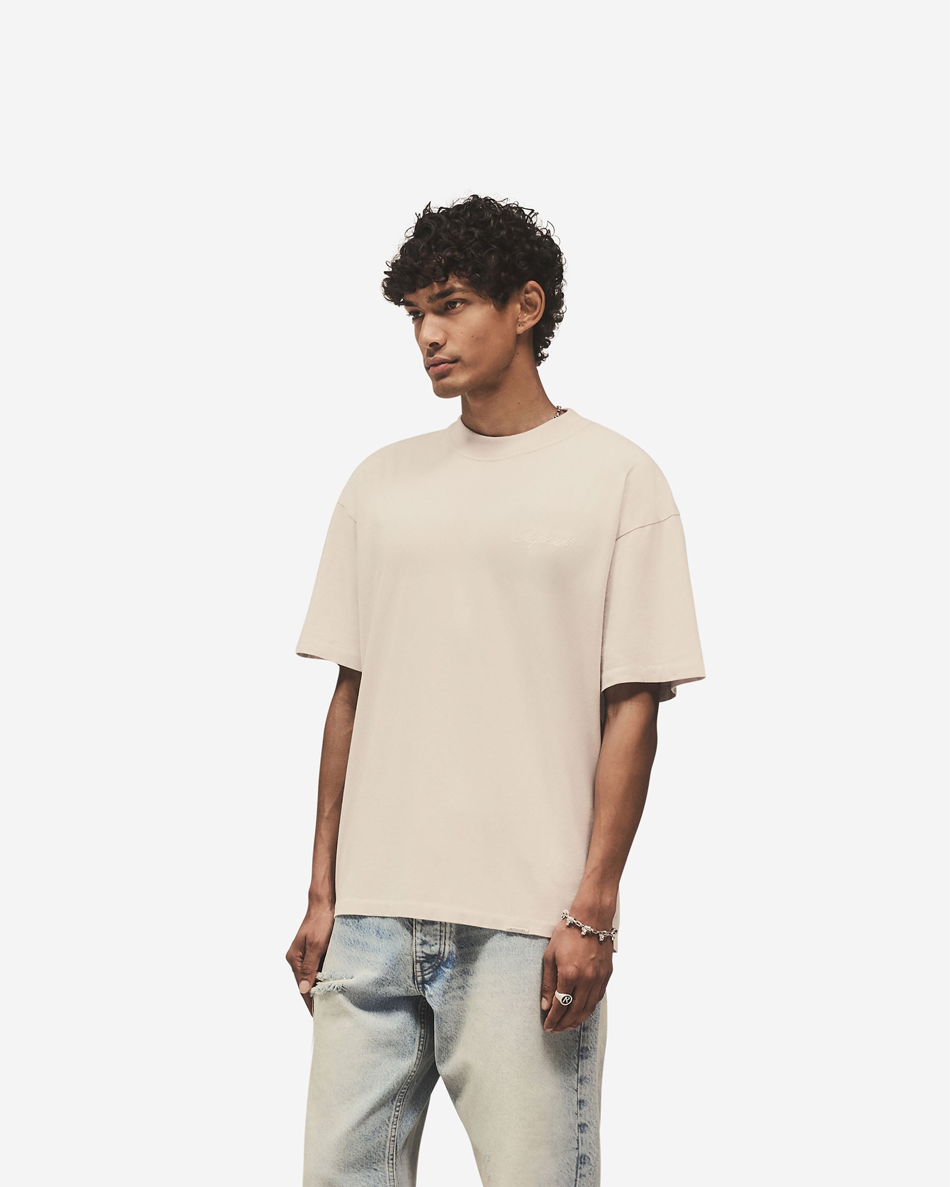Script Logo T-Shirt - Concrete