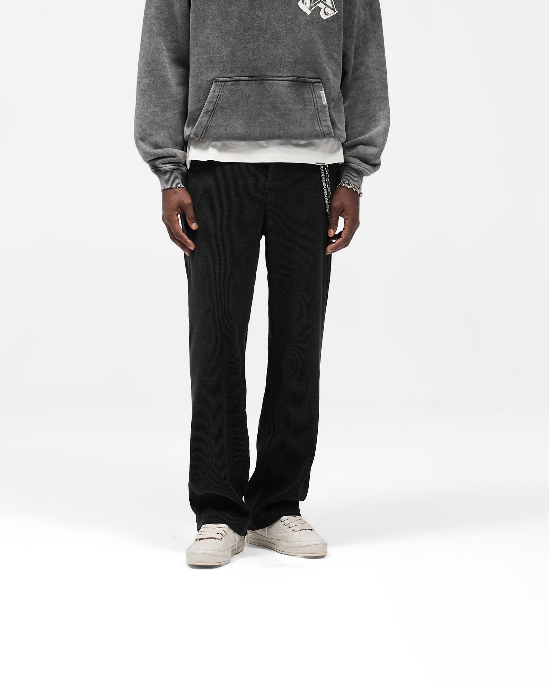 Ribbed Hybrid Pant - Washed Black