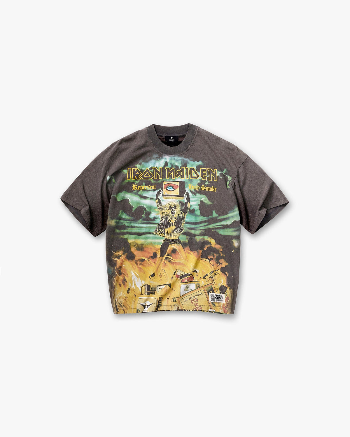 Represent X Iron Maiden Holy Smoke T-Shirt - Sunfade Grey