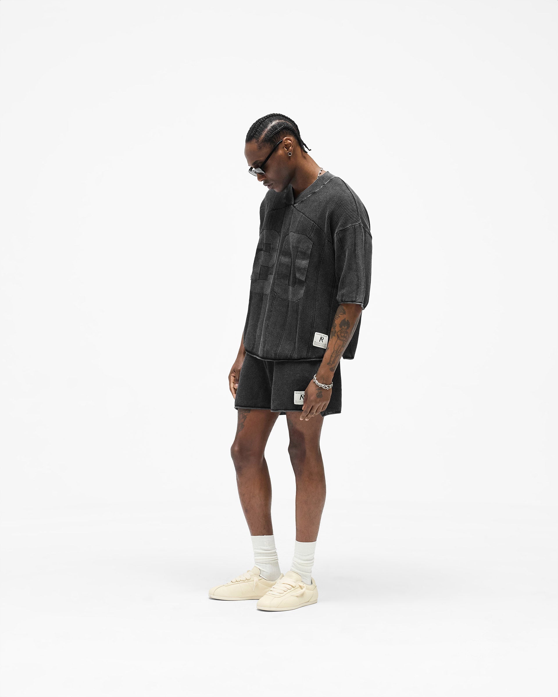 Knitted Varsity Jersey - Vintage Grey
