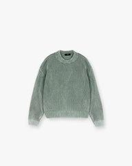 Open Gauge Knit Sweater - Forest Green