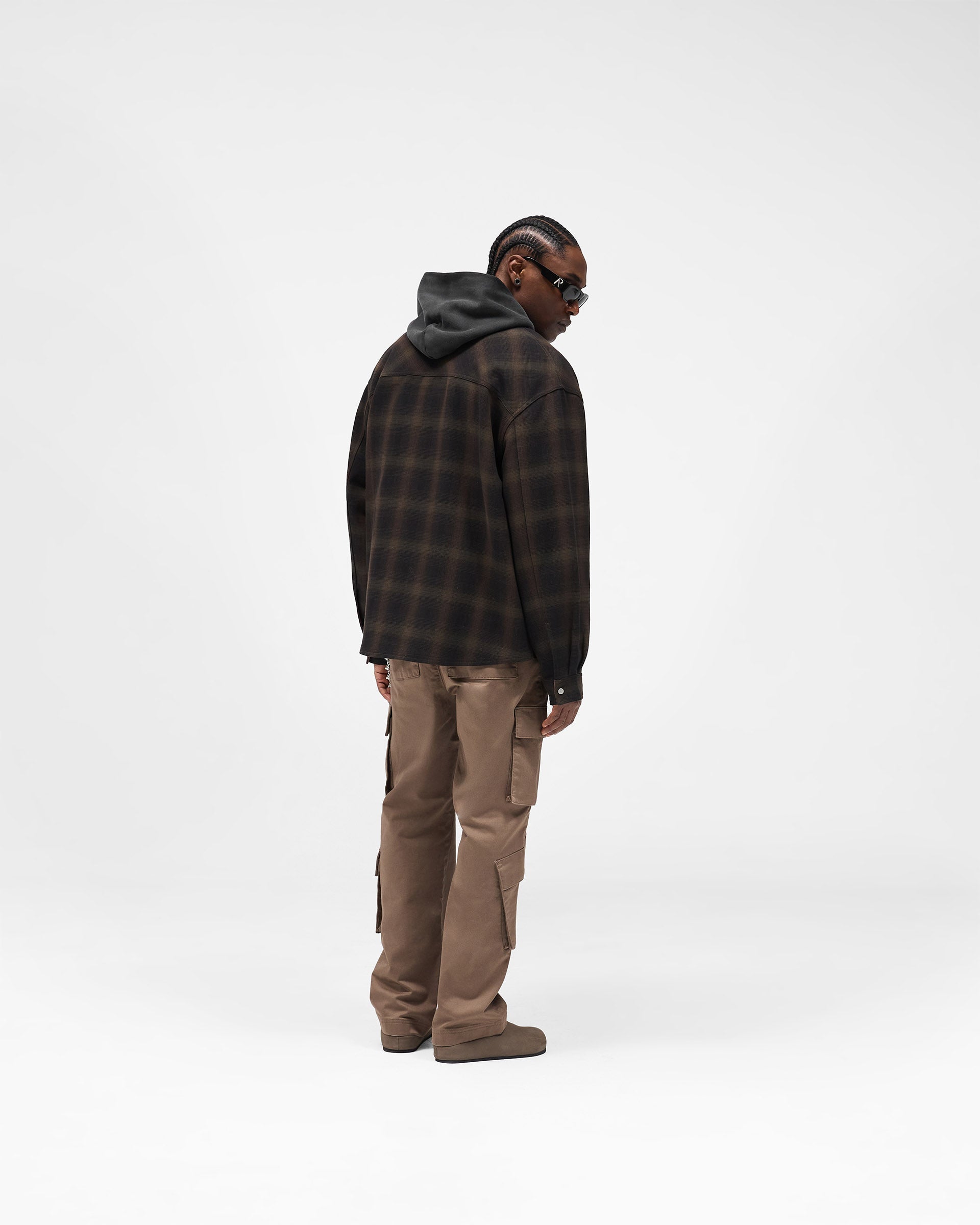 Bonded Reversible Check Shirt - Nero