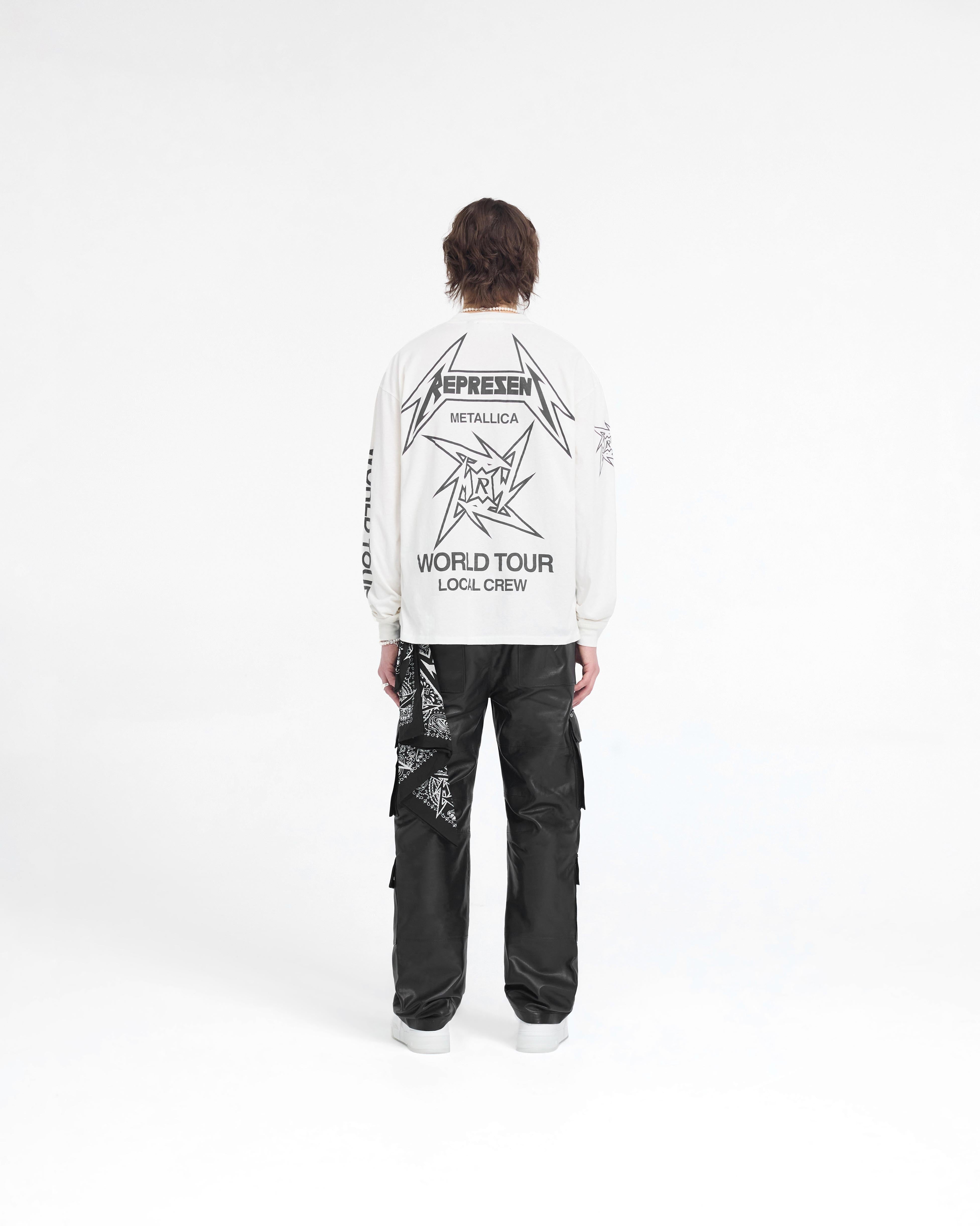 Represent X Metallica Local Crew Long Sleeve T-Shirt - Flat White