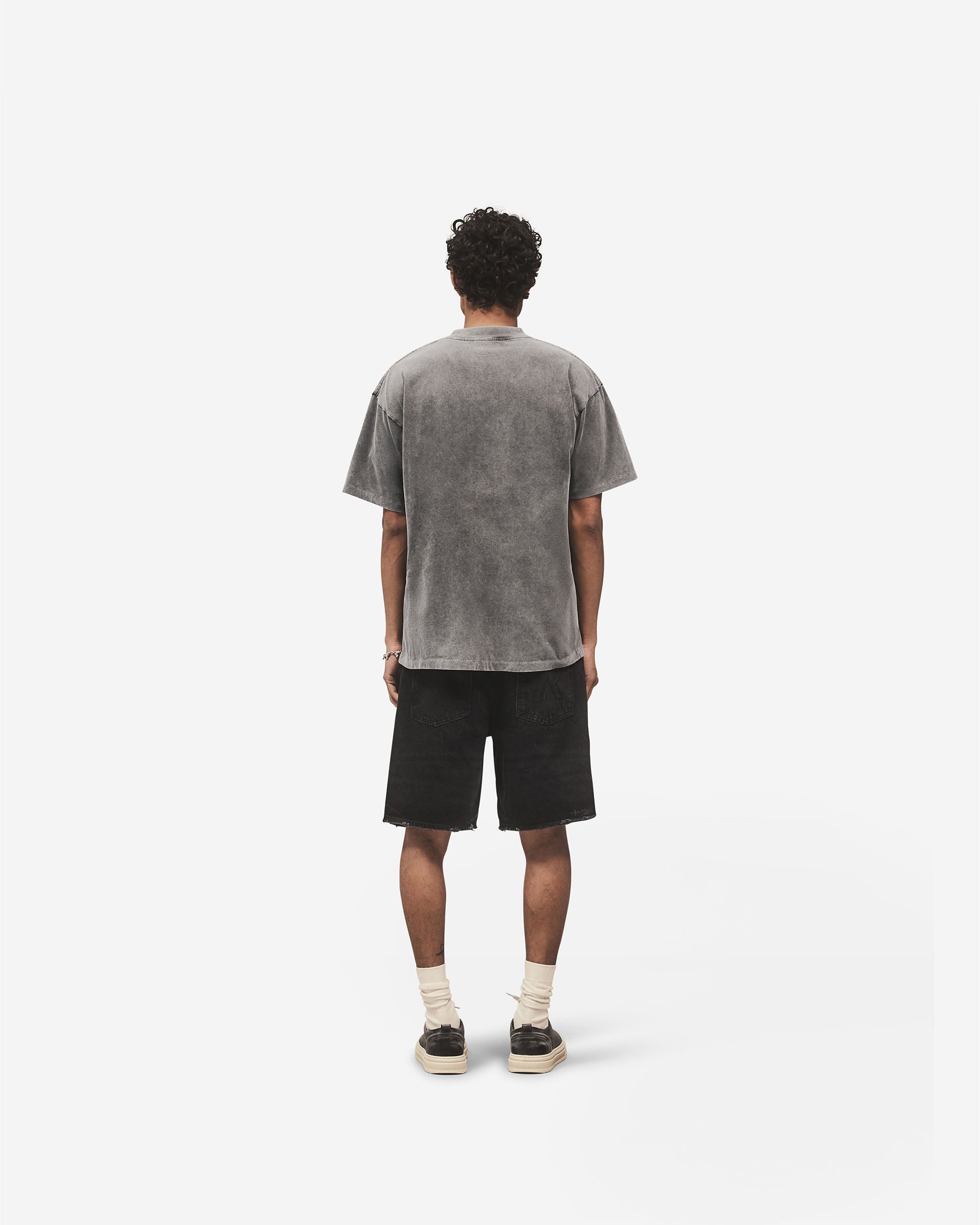 Embroidered Serif Logo T-Shirt - Vintage Grey
