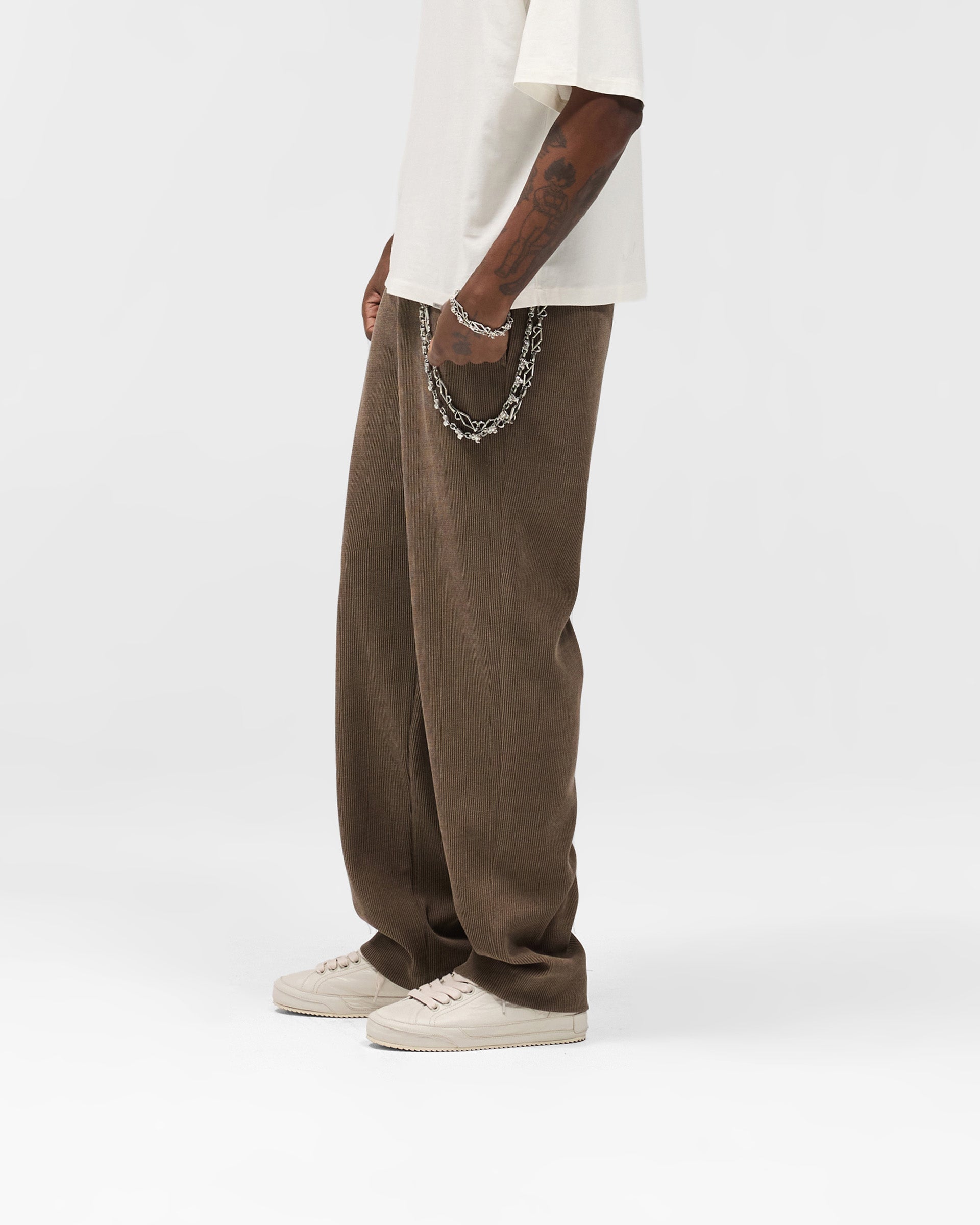 Ribbed Hybrid Pant - Clove