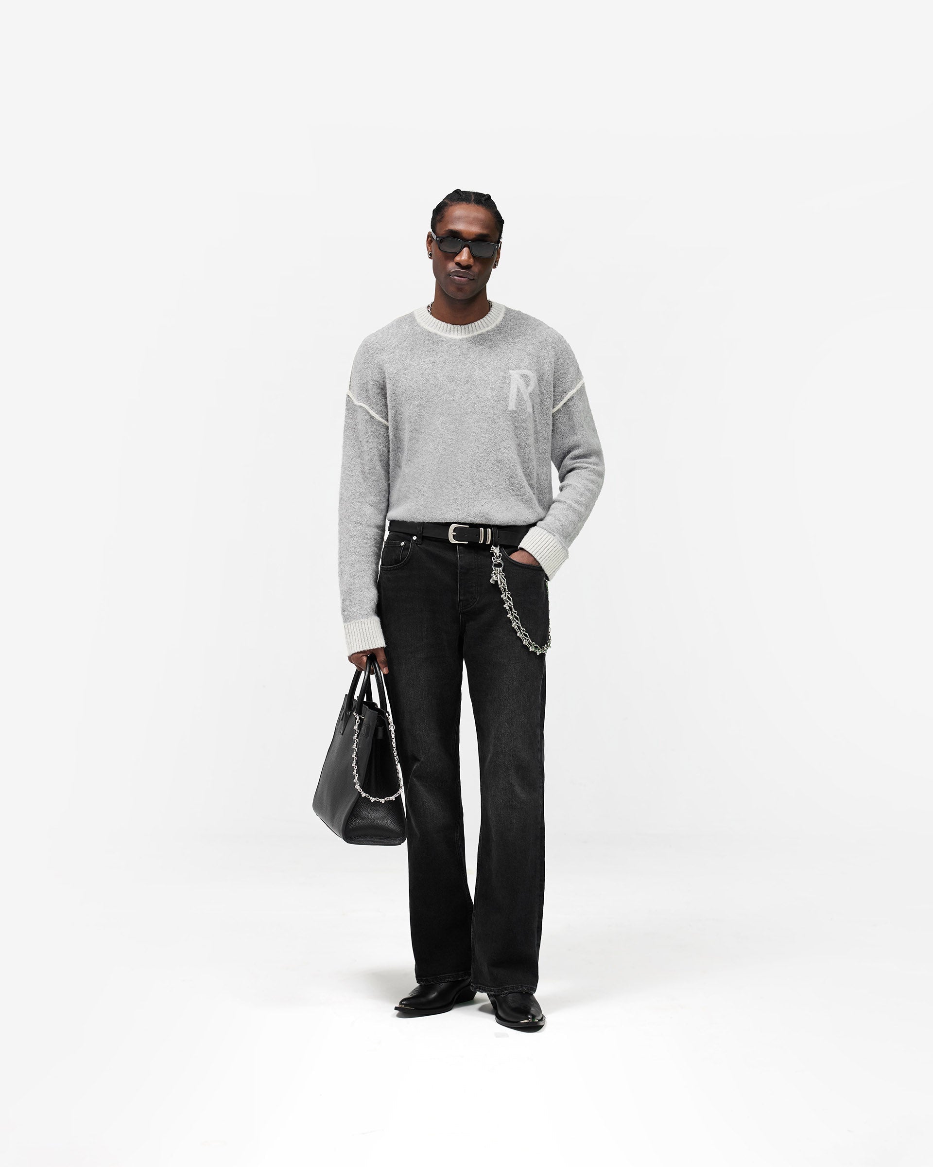 Kick Flare Denim - Aged Black
