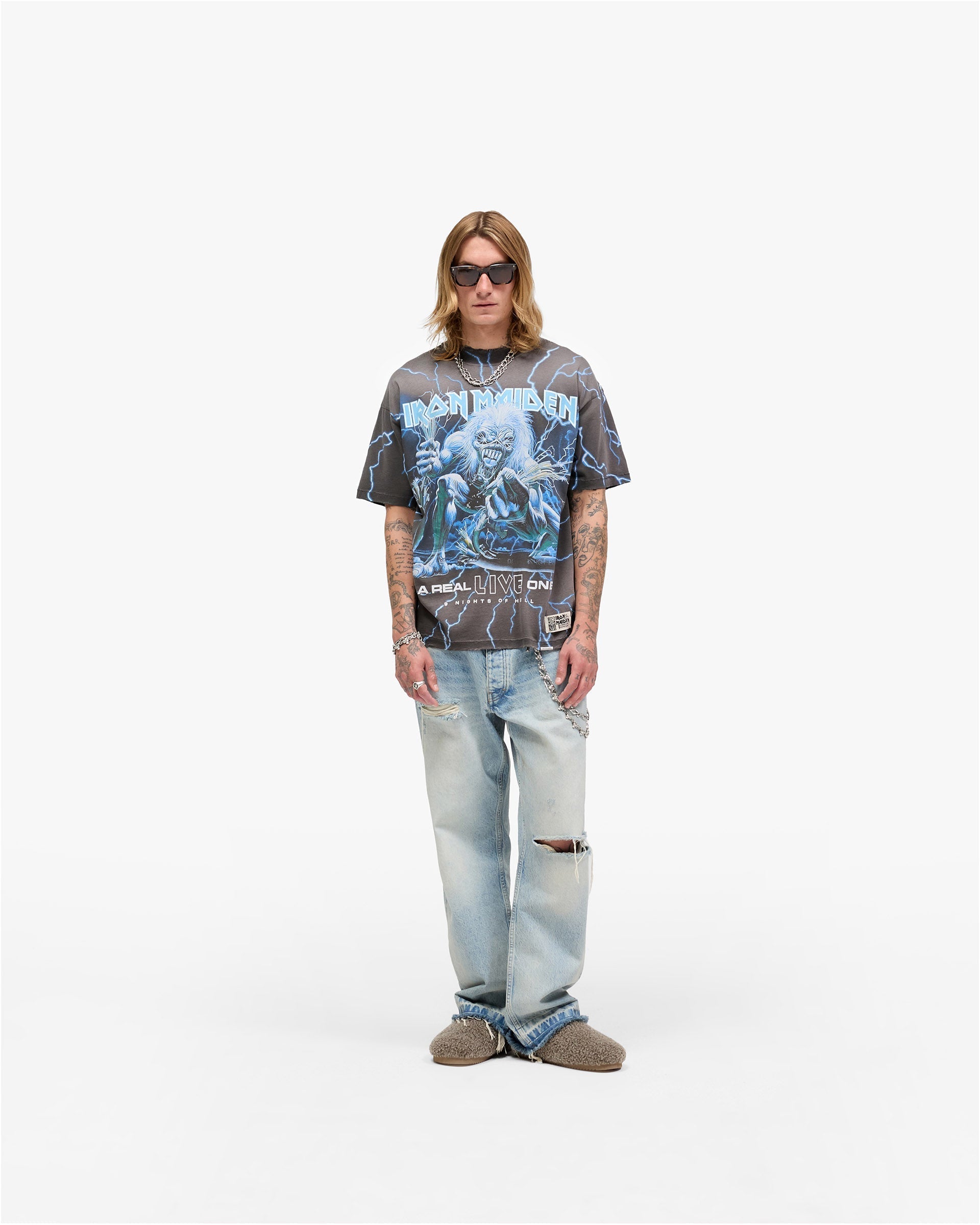 Represent X Iron Maiden A Real Live One T-Shirt - Stained Brown