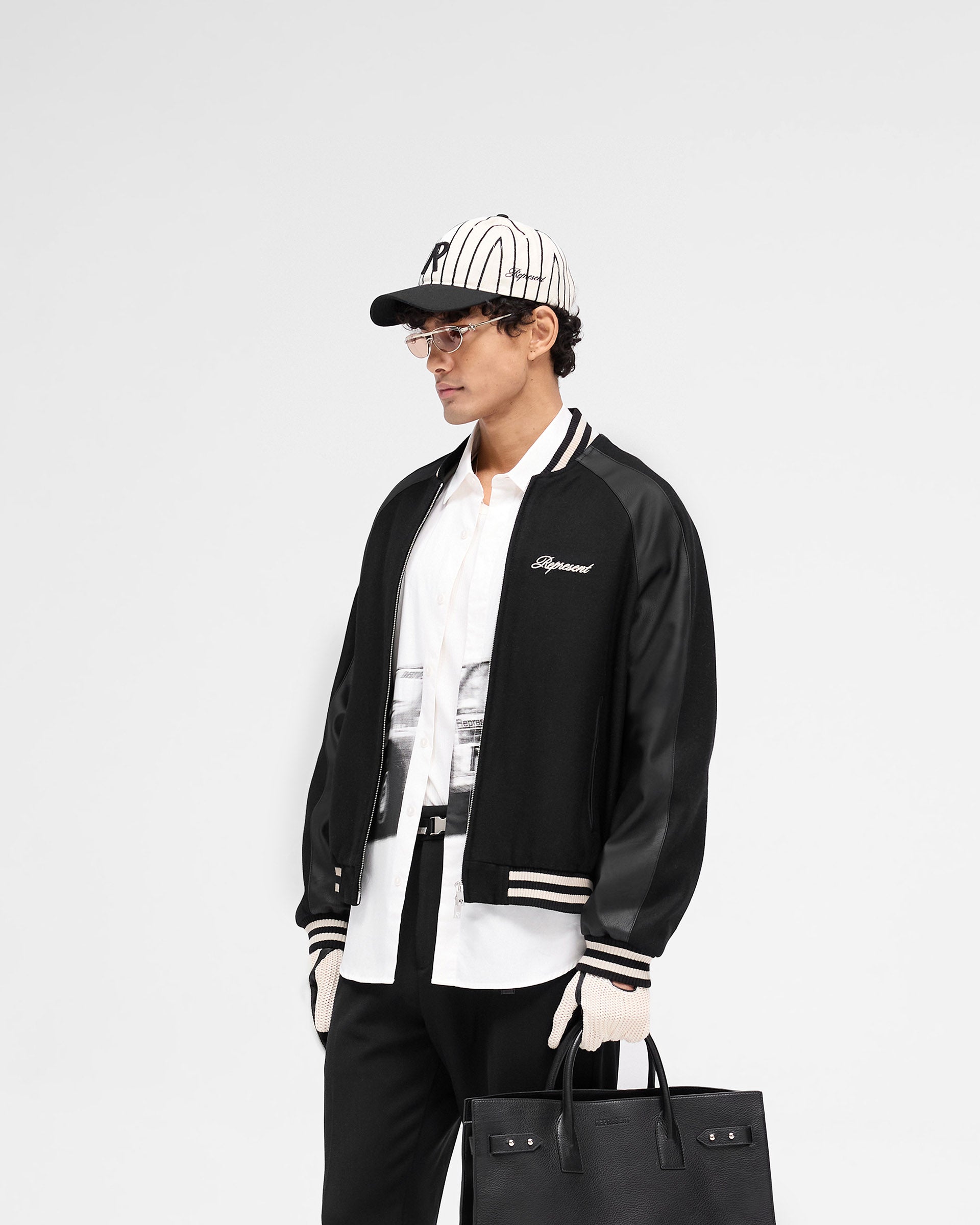 Raglan Varsity Jacket - Black