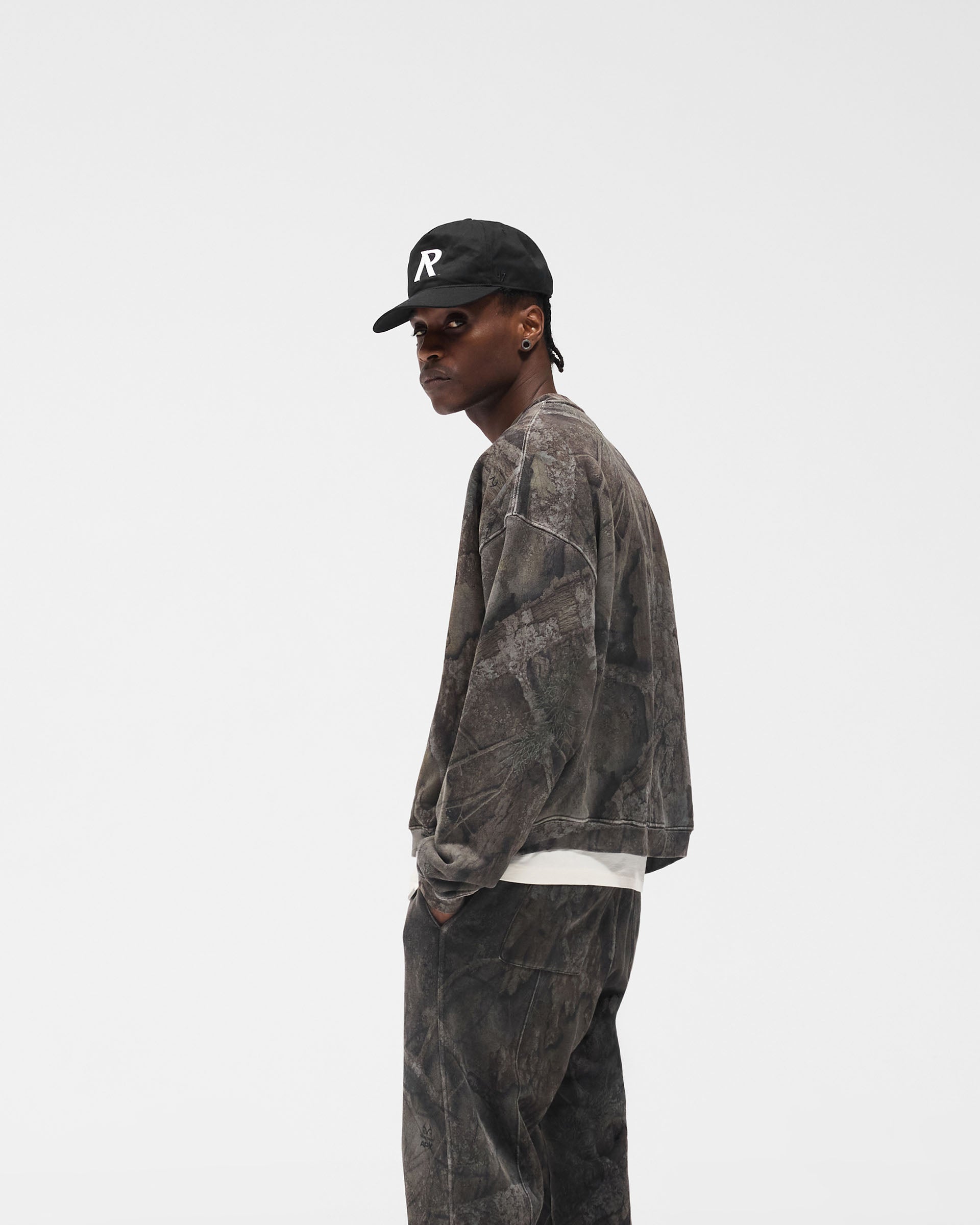 Initial Overdye Realtree® Boxy Sweater - Overdyed Black