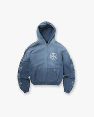 MH Shrunken Zip Hoodie - Vintage Navy