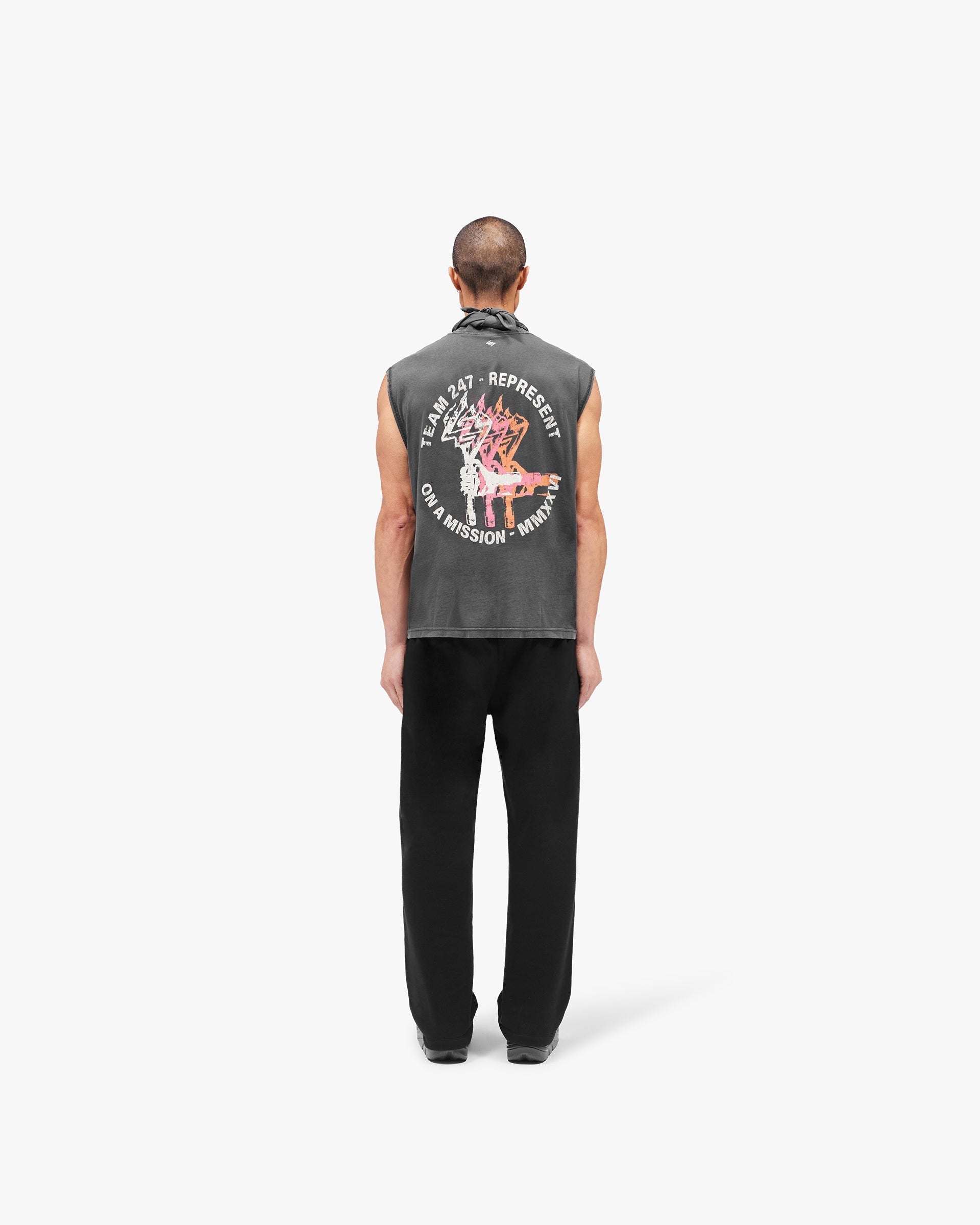 247 Torch Boxy Tank - Washed Black