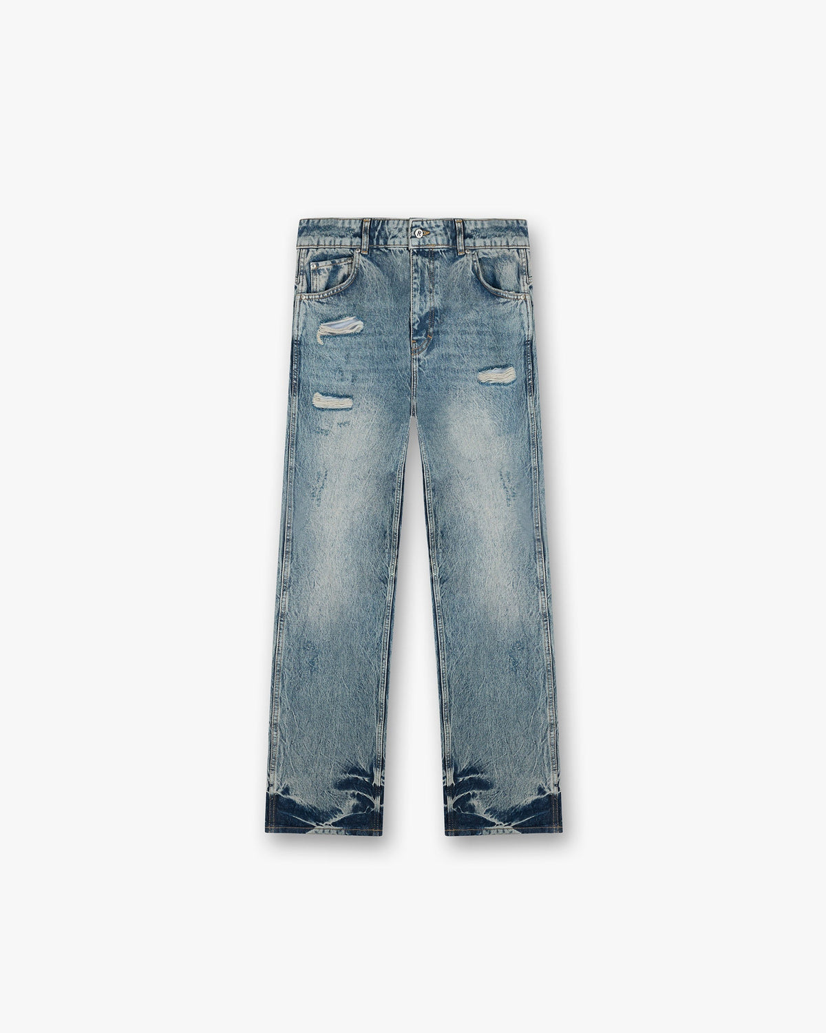 R3 Distressed Baggy Denim - Blue Cream