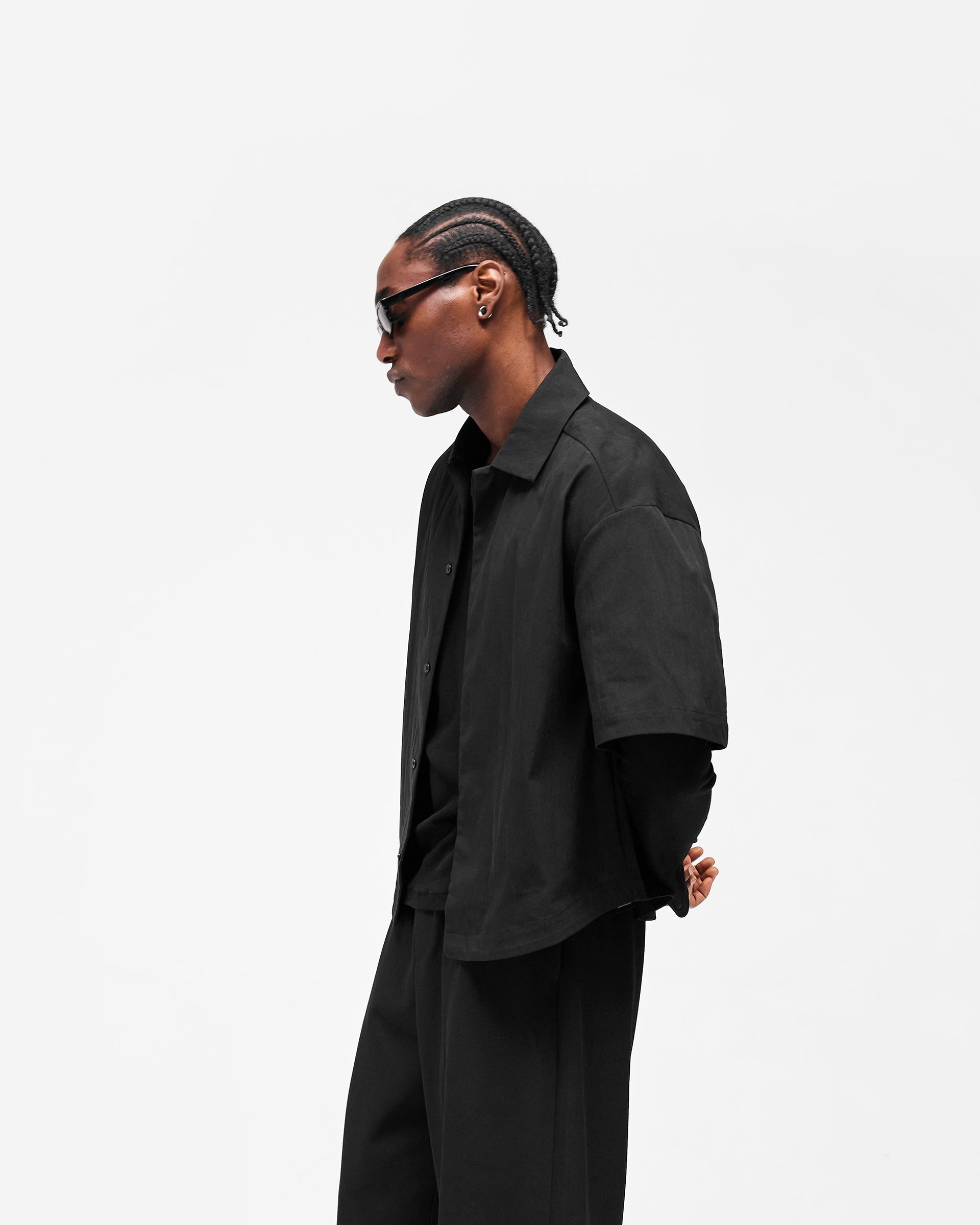 Initial Short Sleeve Shirt - Jet Black