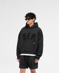 Rep Applique Hoodie - Off Black