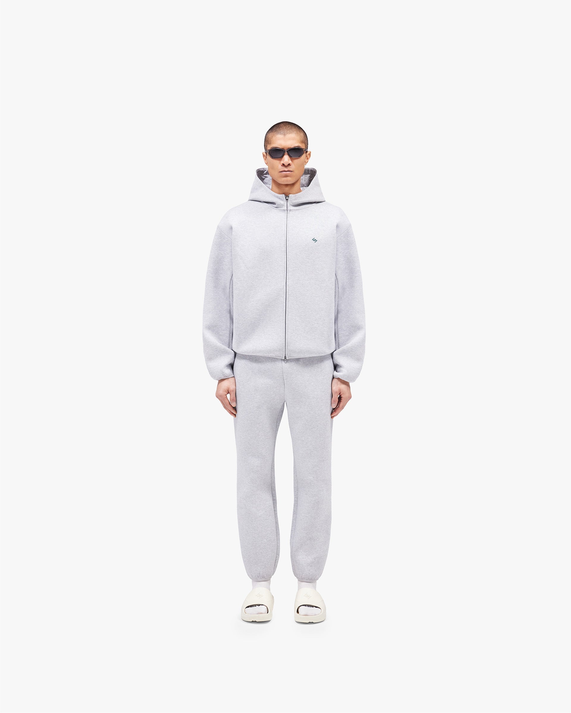 247 Form Zip Hoodie - Grey Marl