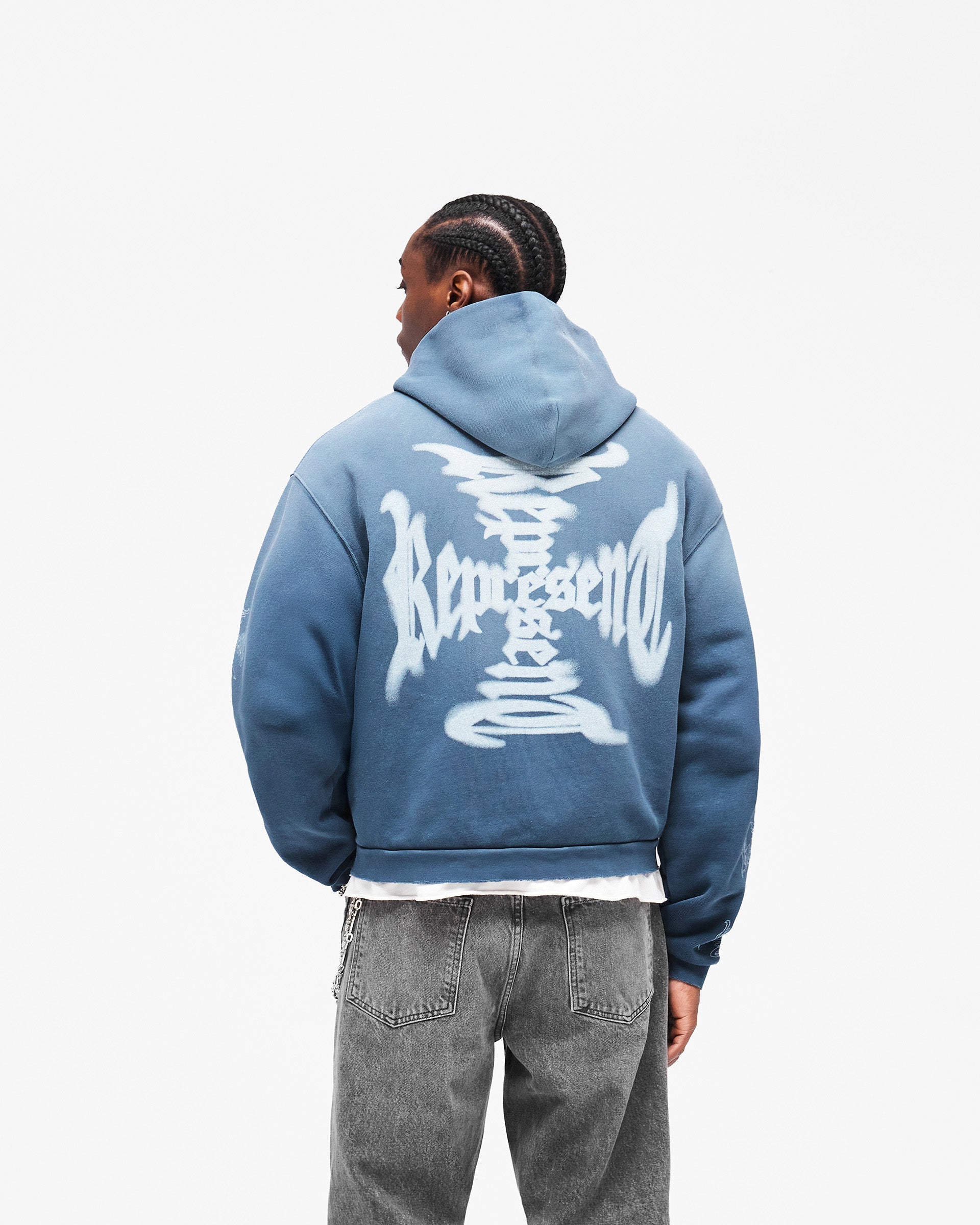MH Shrunken Zip Hoodie - Vintage Navy