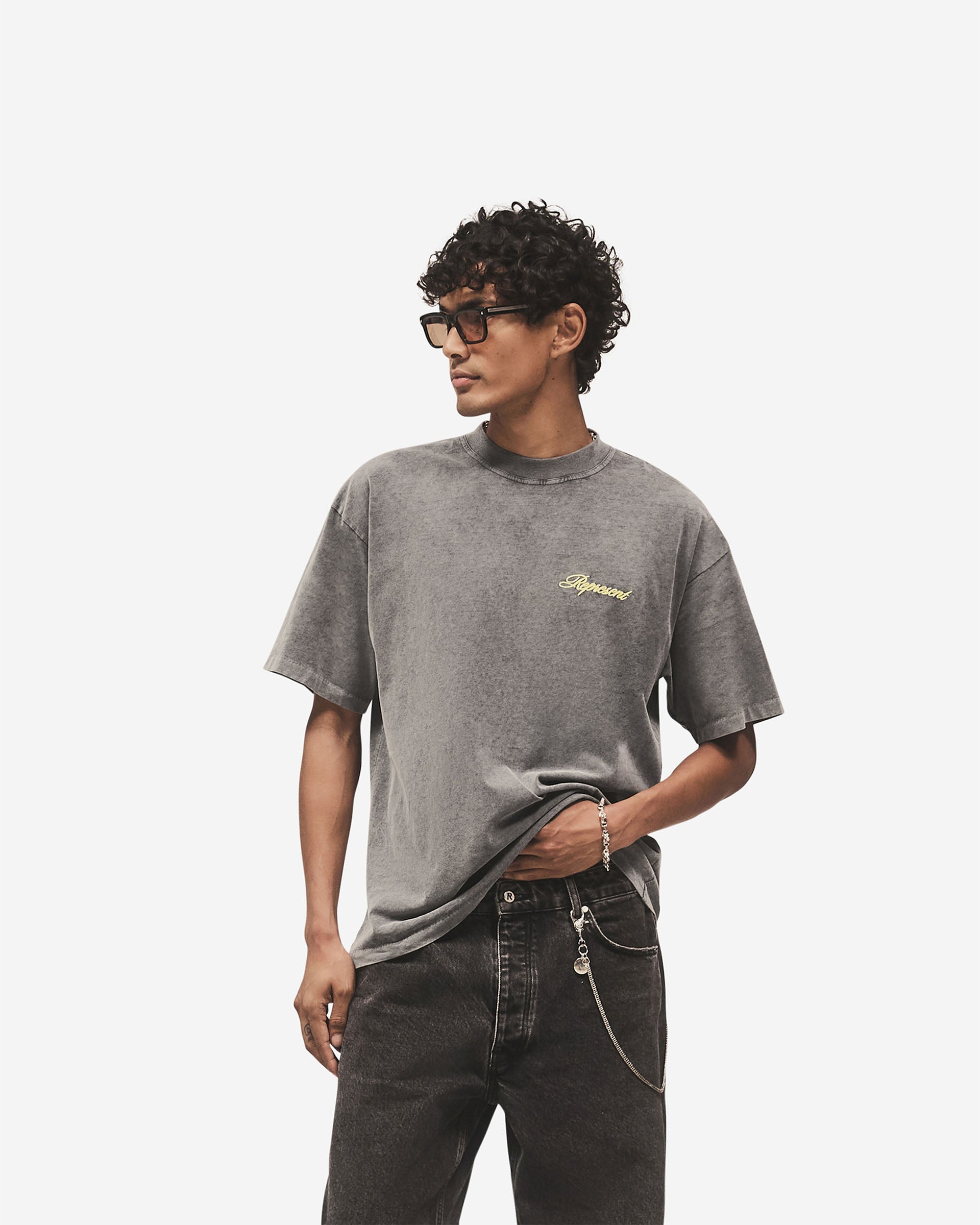 Script Logo T-Shirt - Vintage Grey