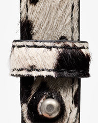 Cowhide Belt Loop - Flat White Jet Black
