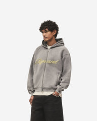 Script Logo Zip Hoodie - Vintage Grey