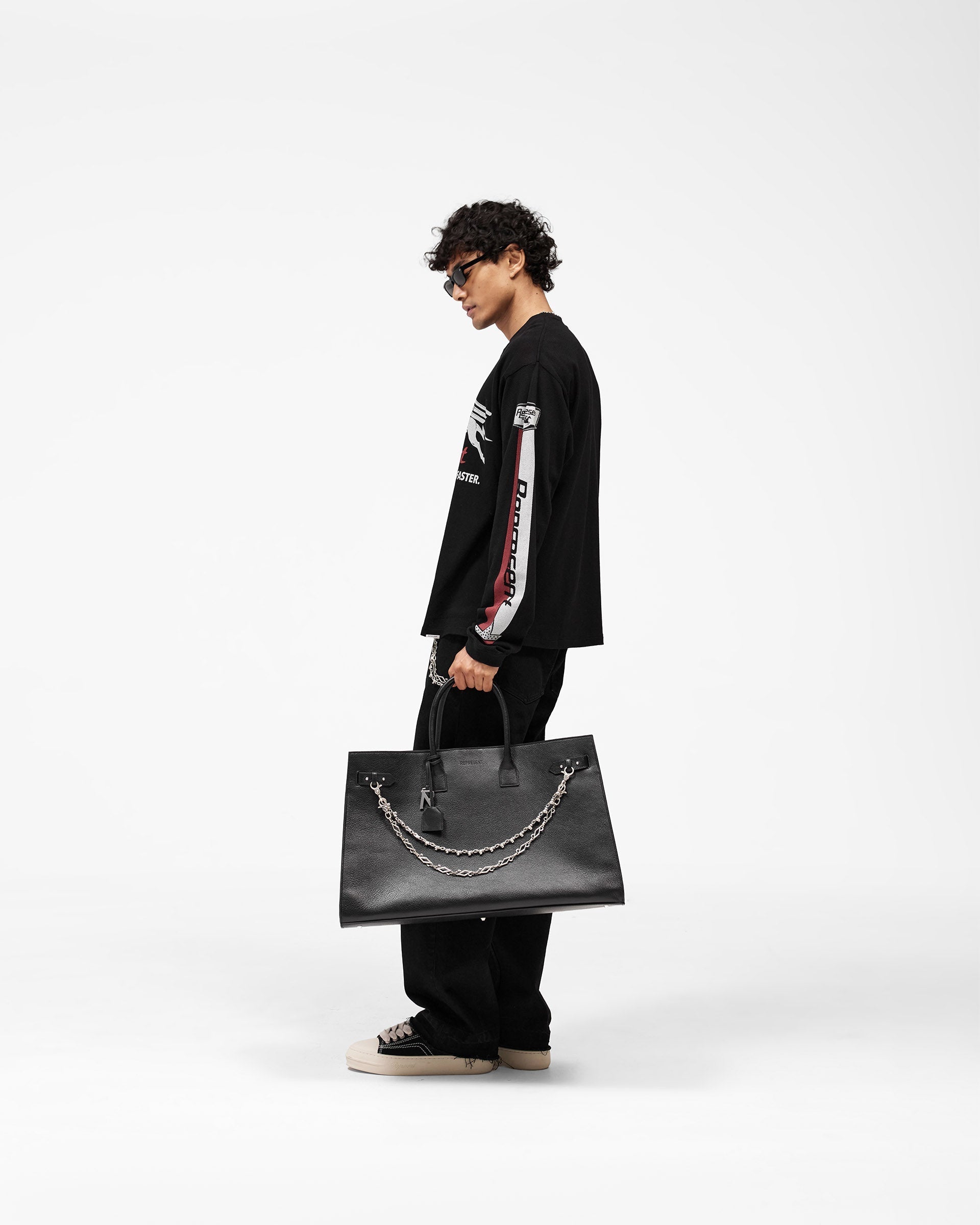 Mesh Pegasus Long Sleeve T-Shirt - Jet Black