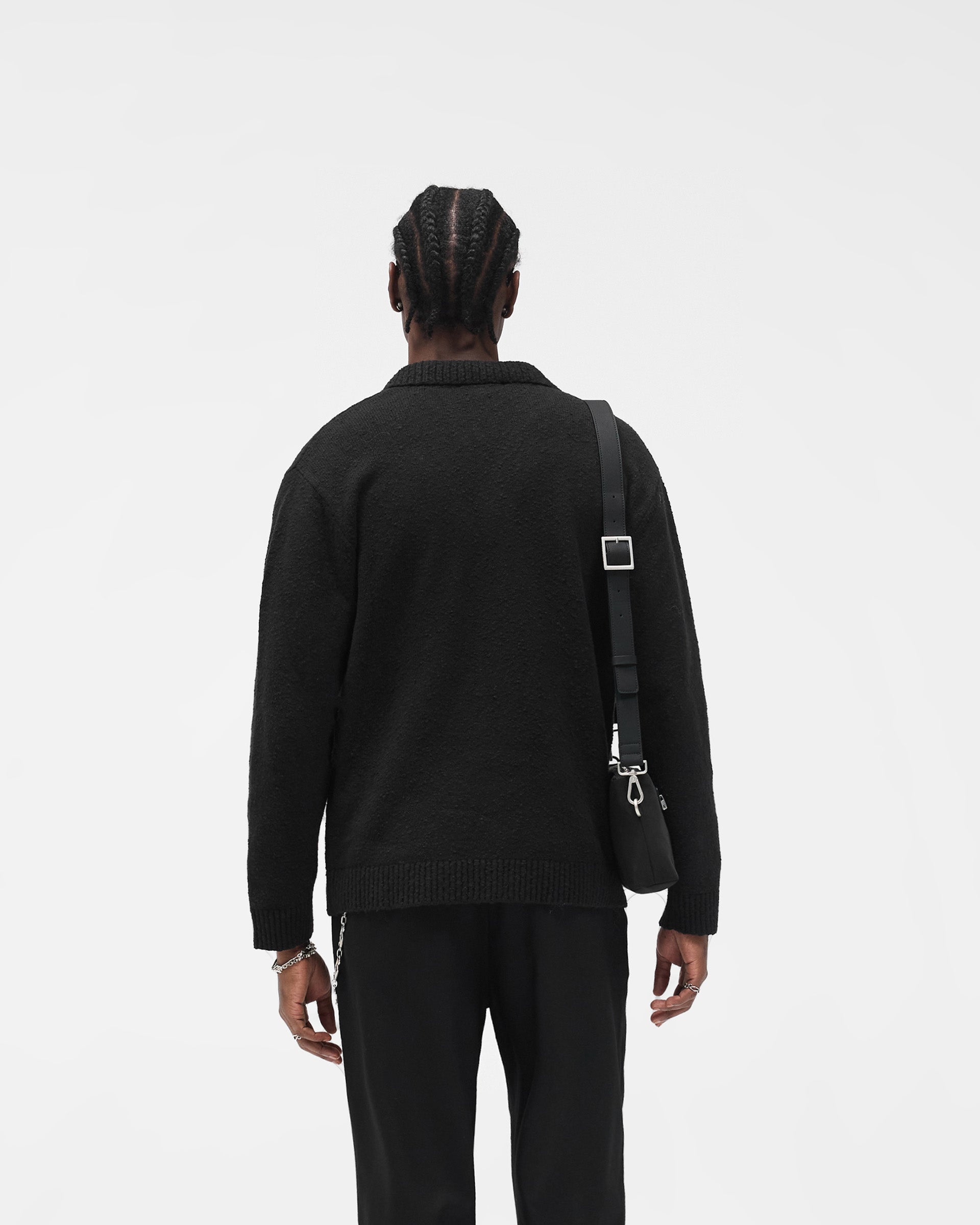 Knitted Polo - Jet Black