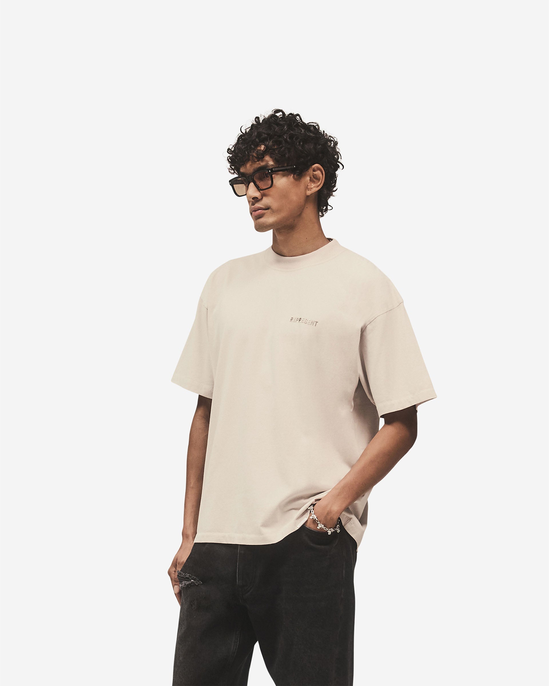 Metal Block Logo T-Shirt - Concrete