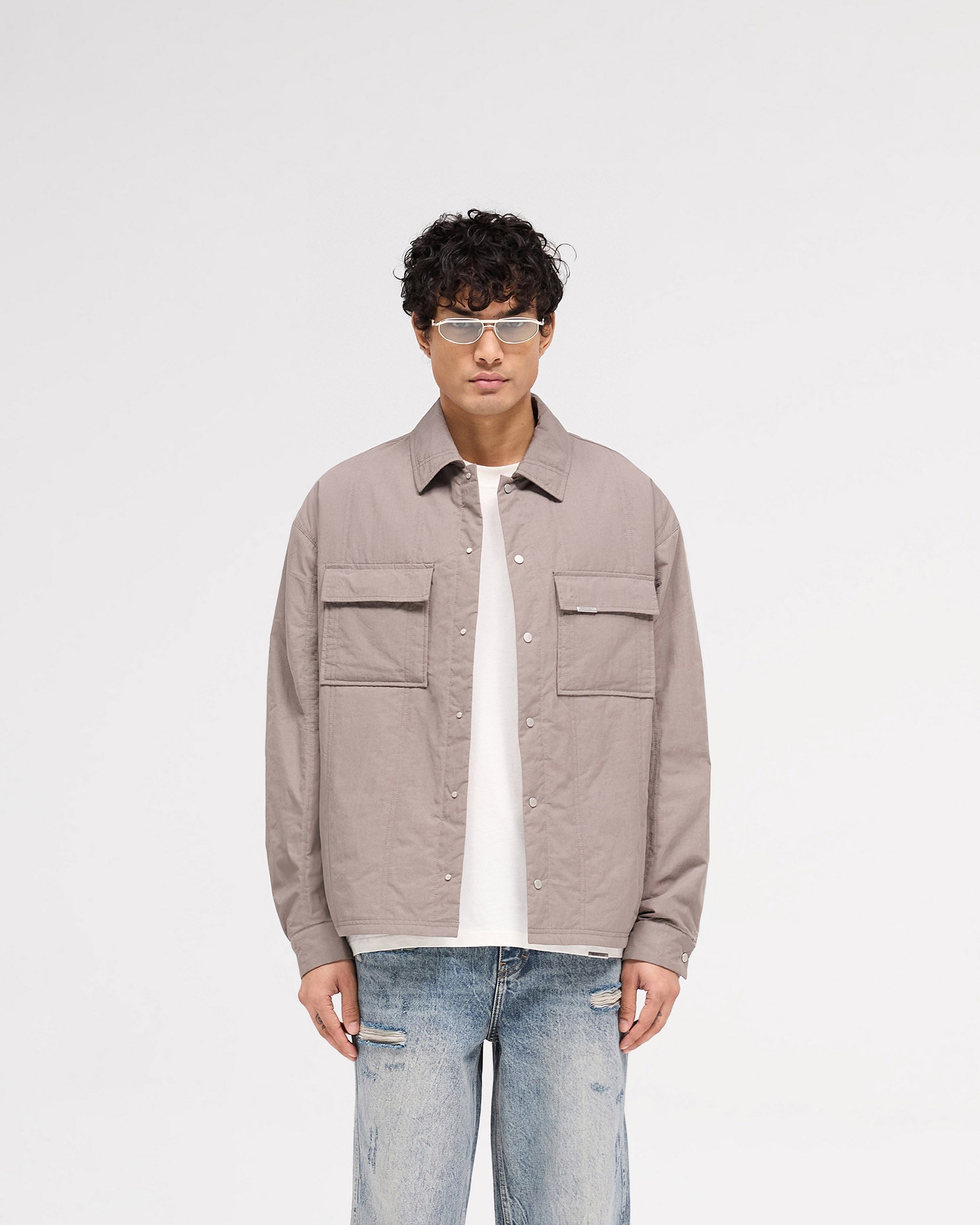 Quilted Overshirt - Mid Grey