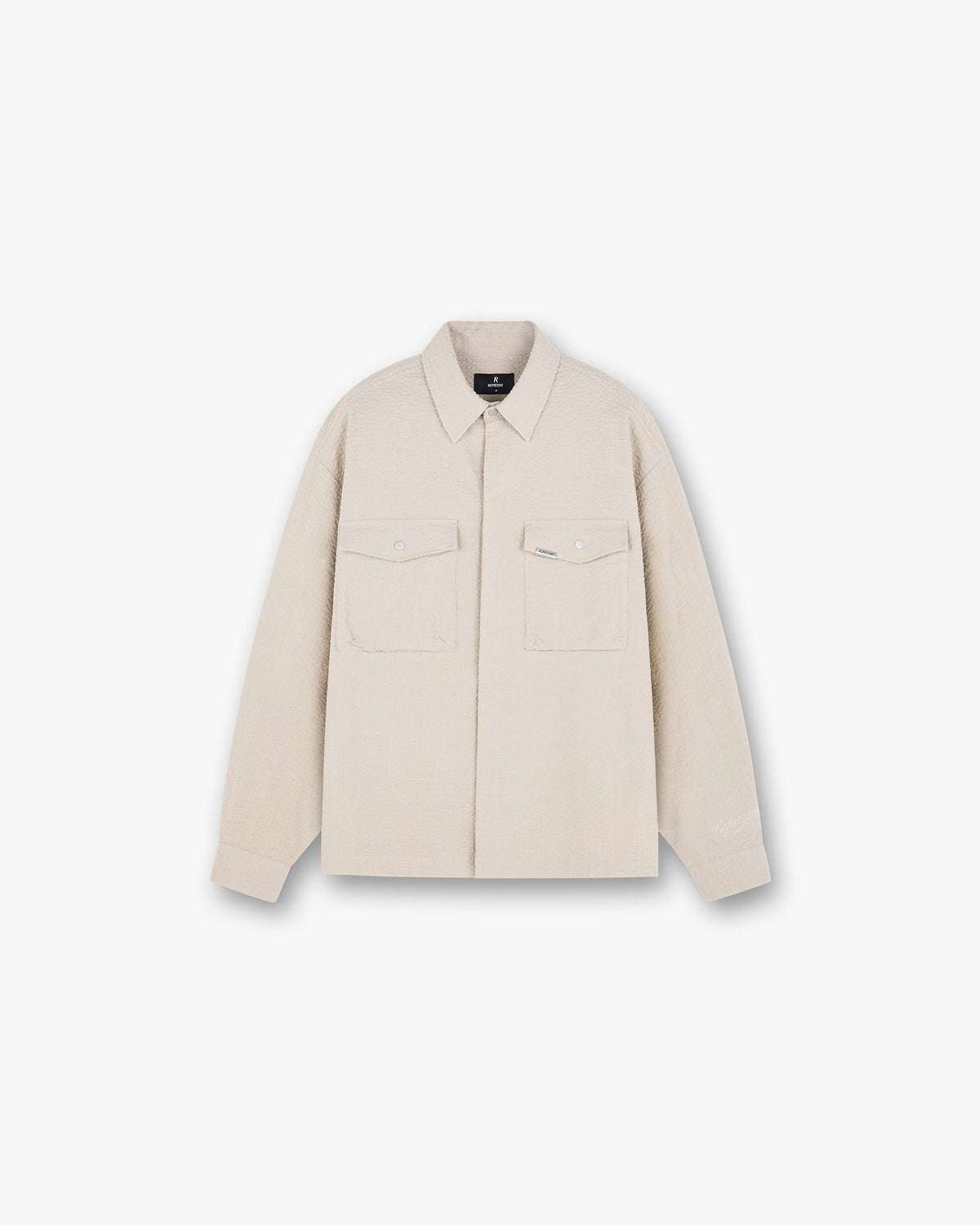 Textured Long Sleeve Shirt - Champagne