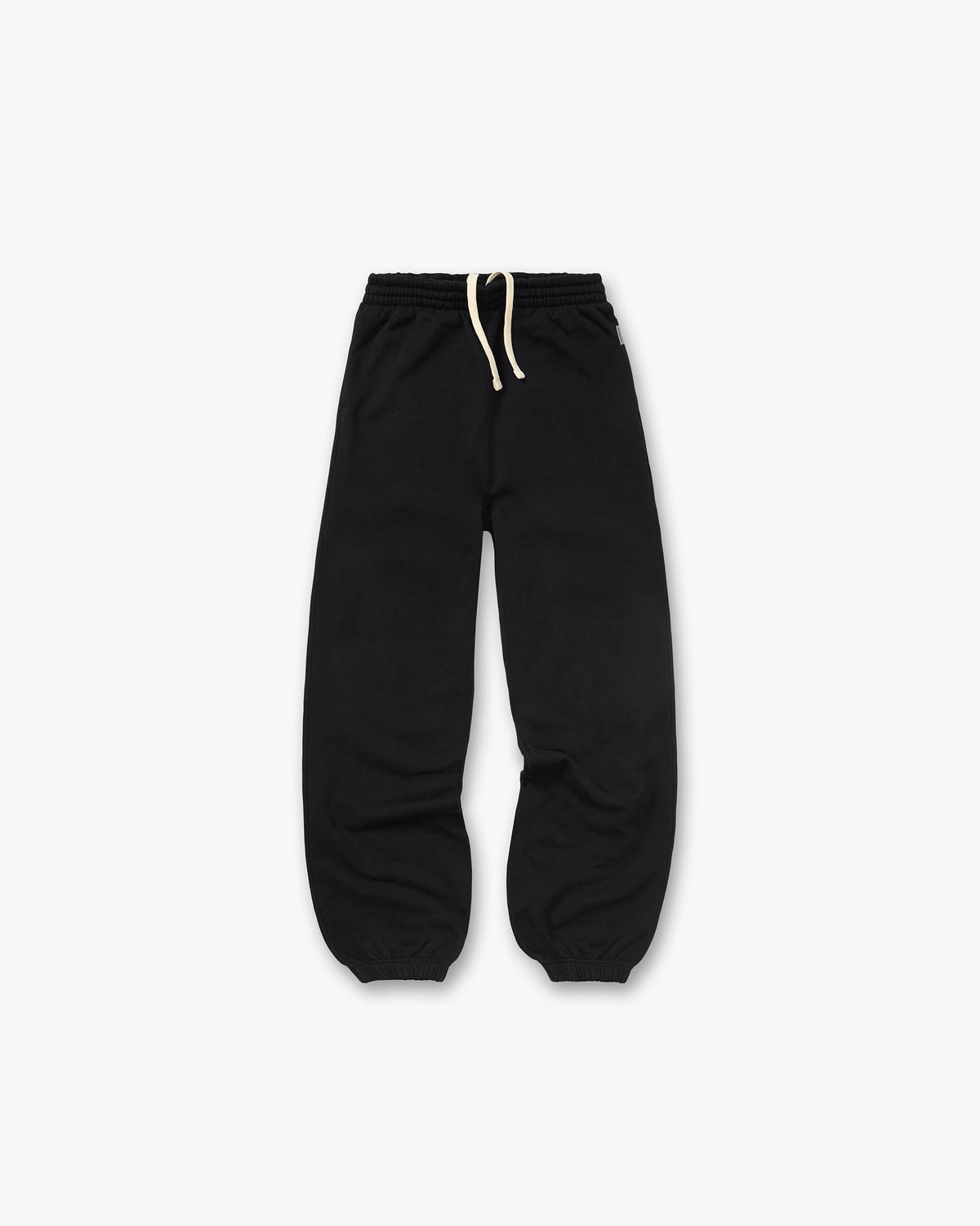 Initial Wide Leg Cuffed Sweatpant - Jet Black