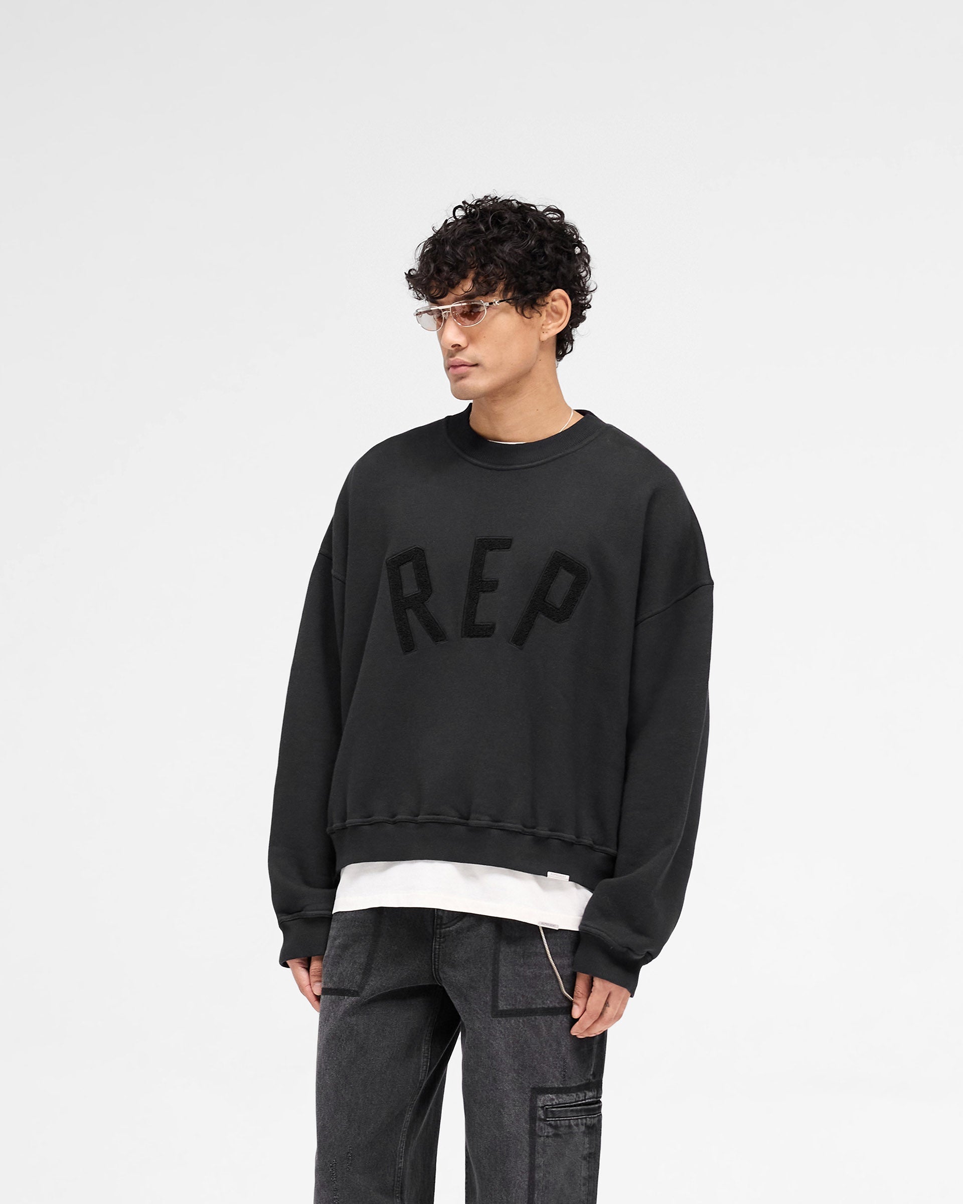 Rep Applique Sweater - Off Black