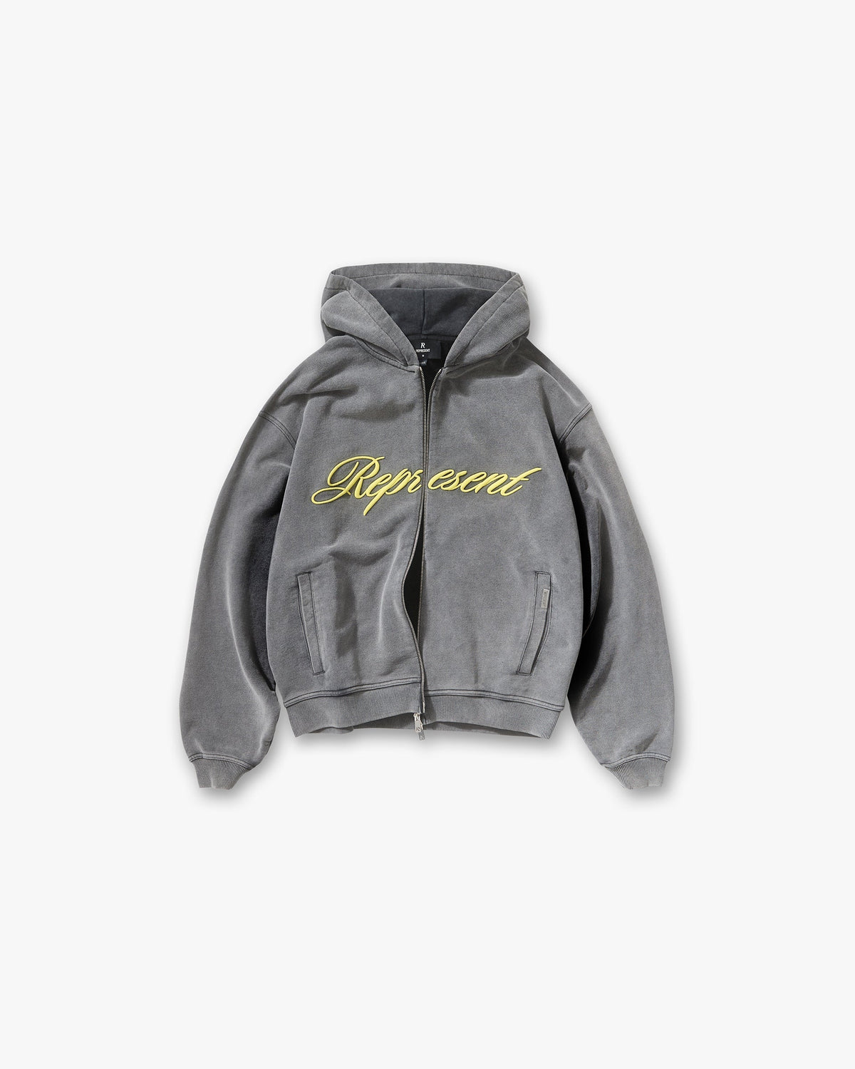 Script Logo Zip Hoodie - Vintage Grey