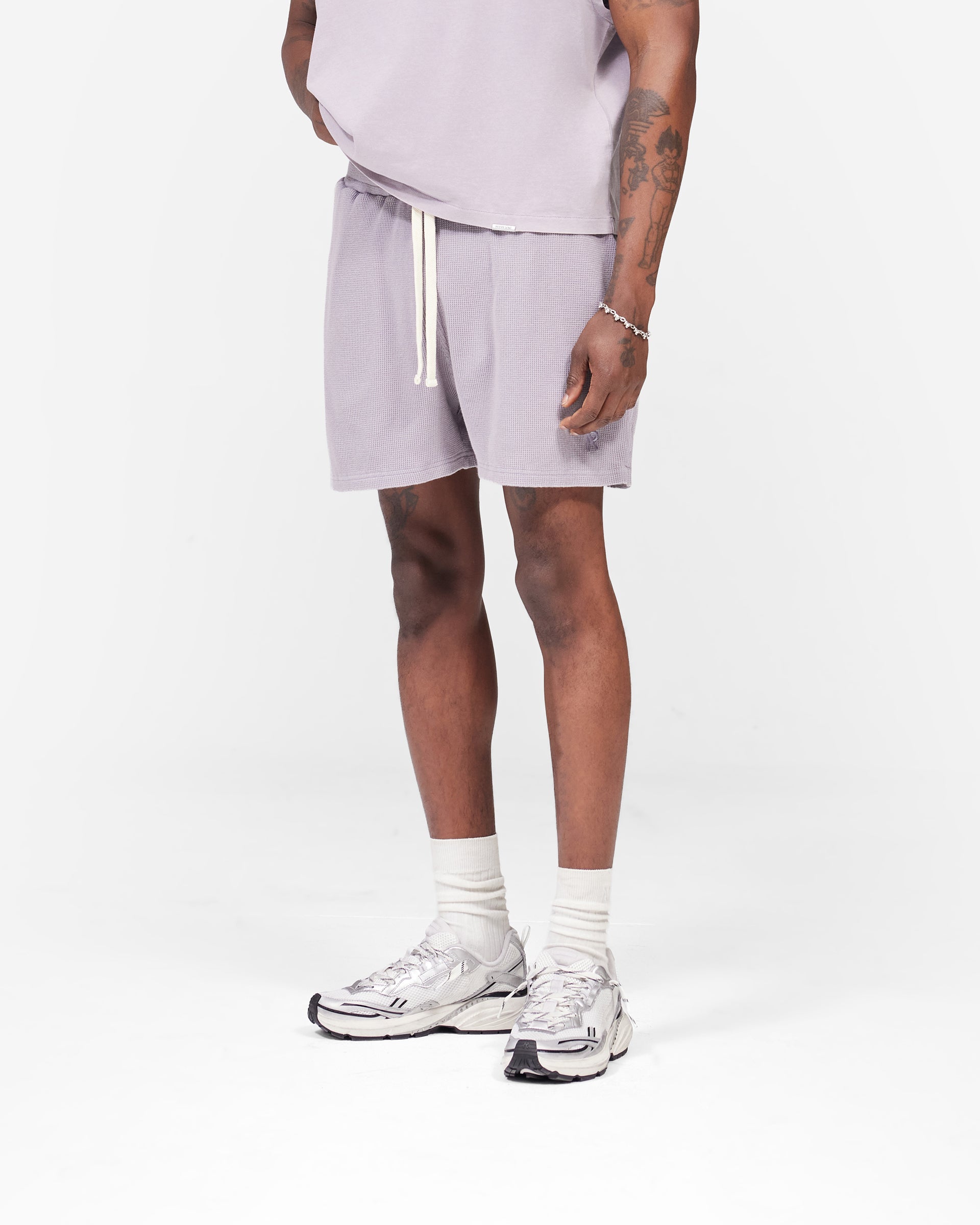 Initial Waffle Shorts- Mist