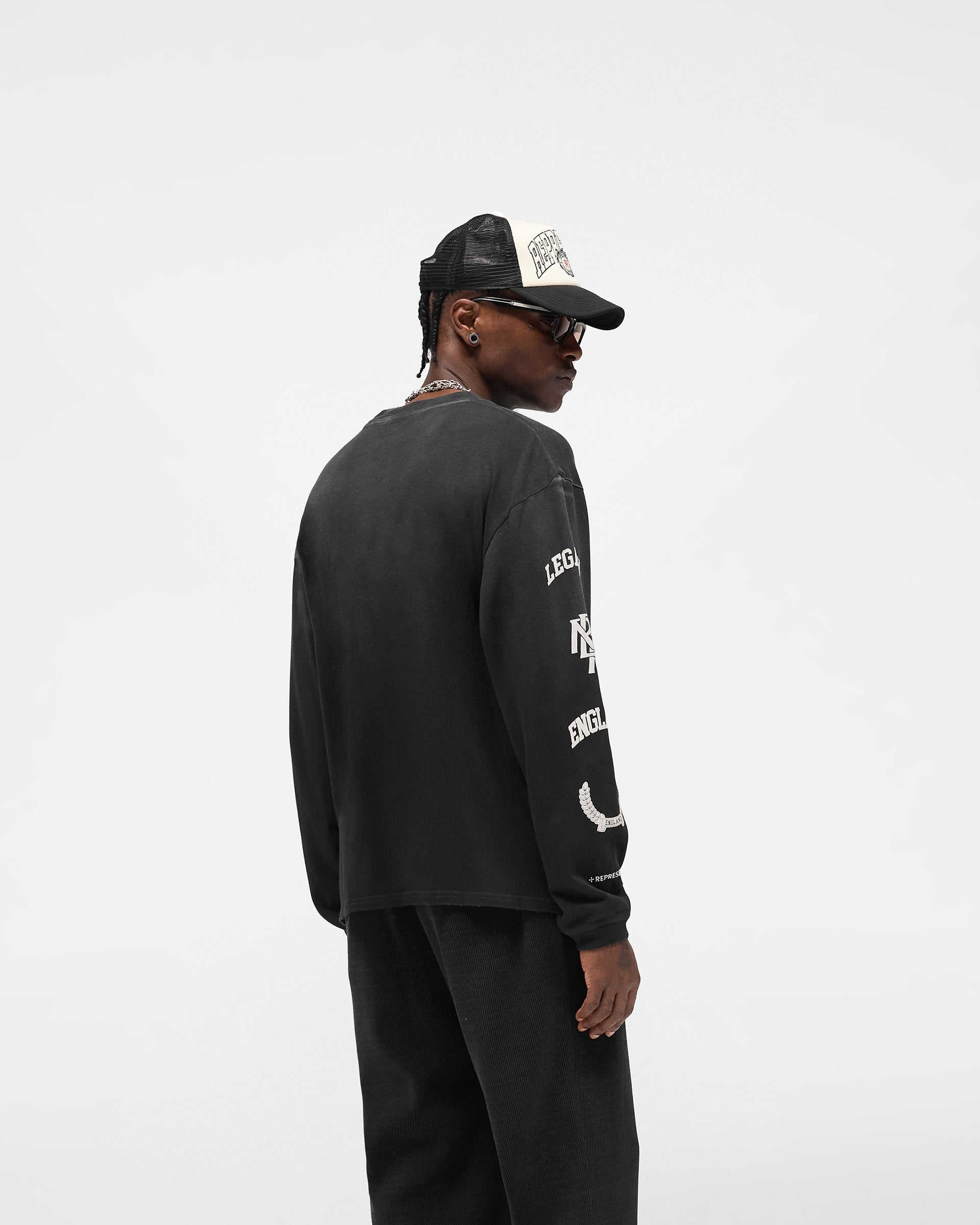 Legacy Crest Long Sleeve T-Shirt - Stained Black