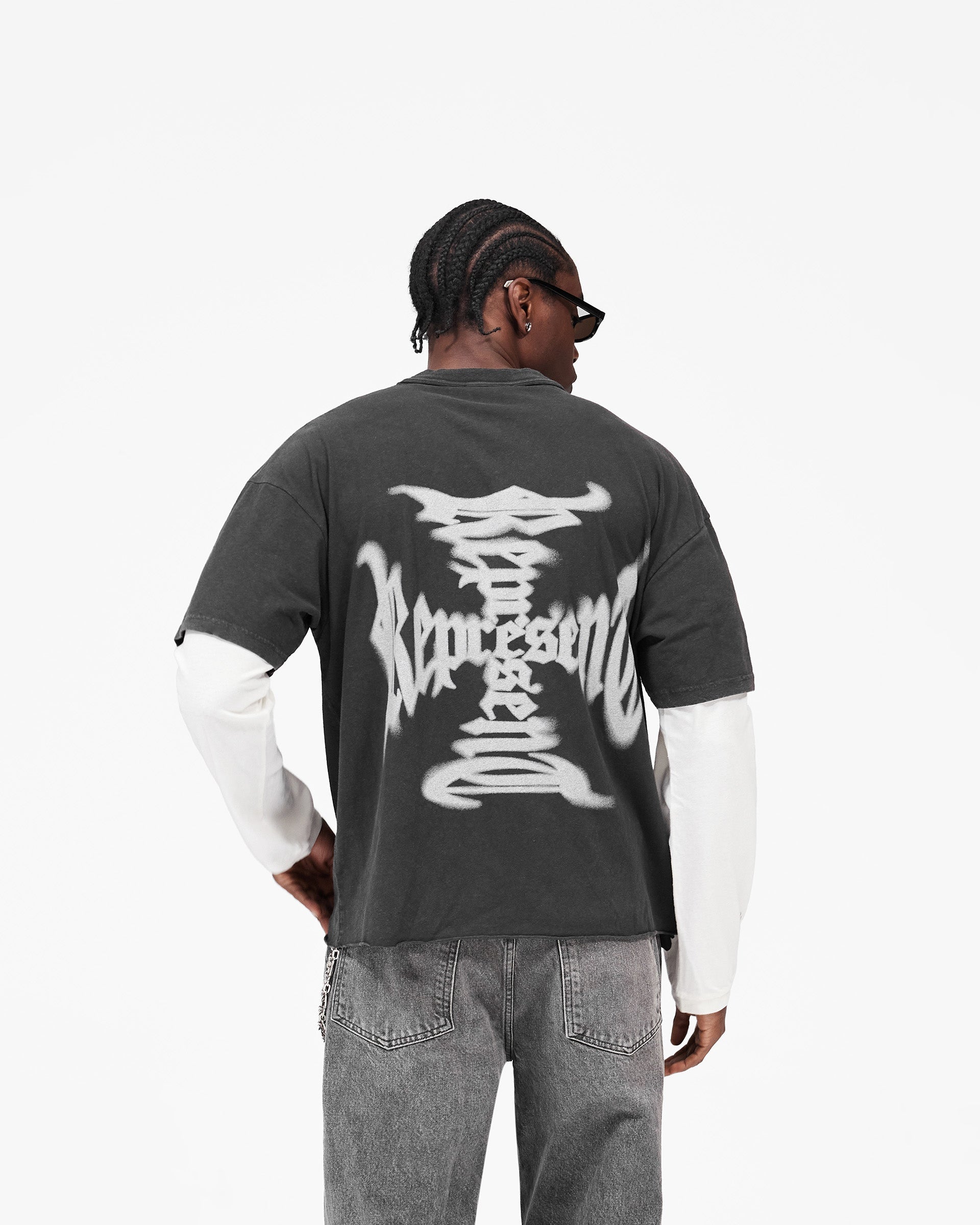 MH Stack Long Sleeve T-Shirt - Faded Black